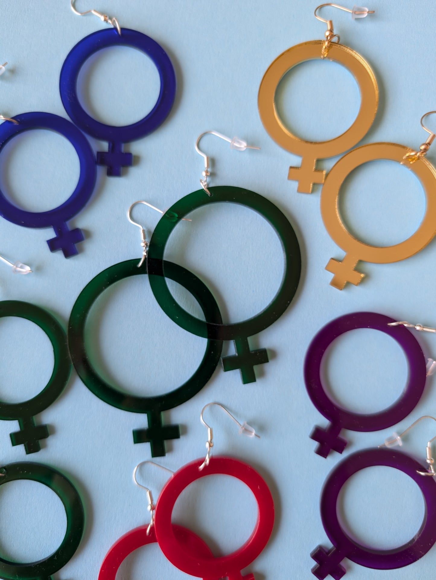 Earrings feminist Purple