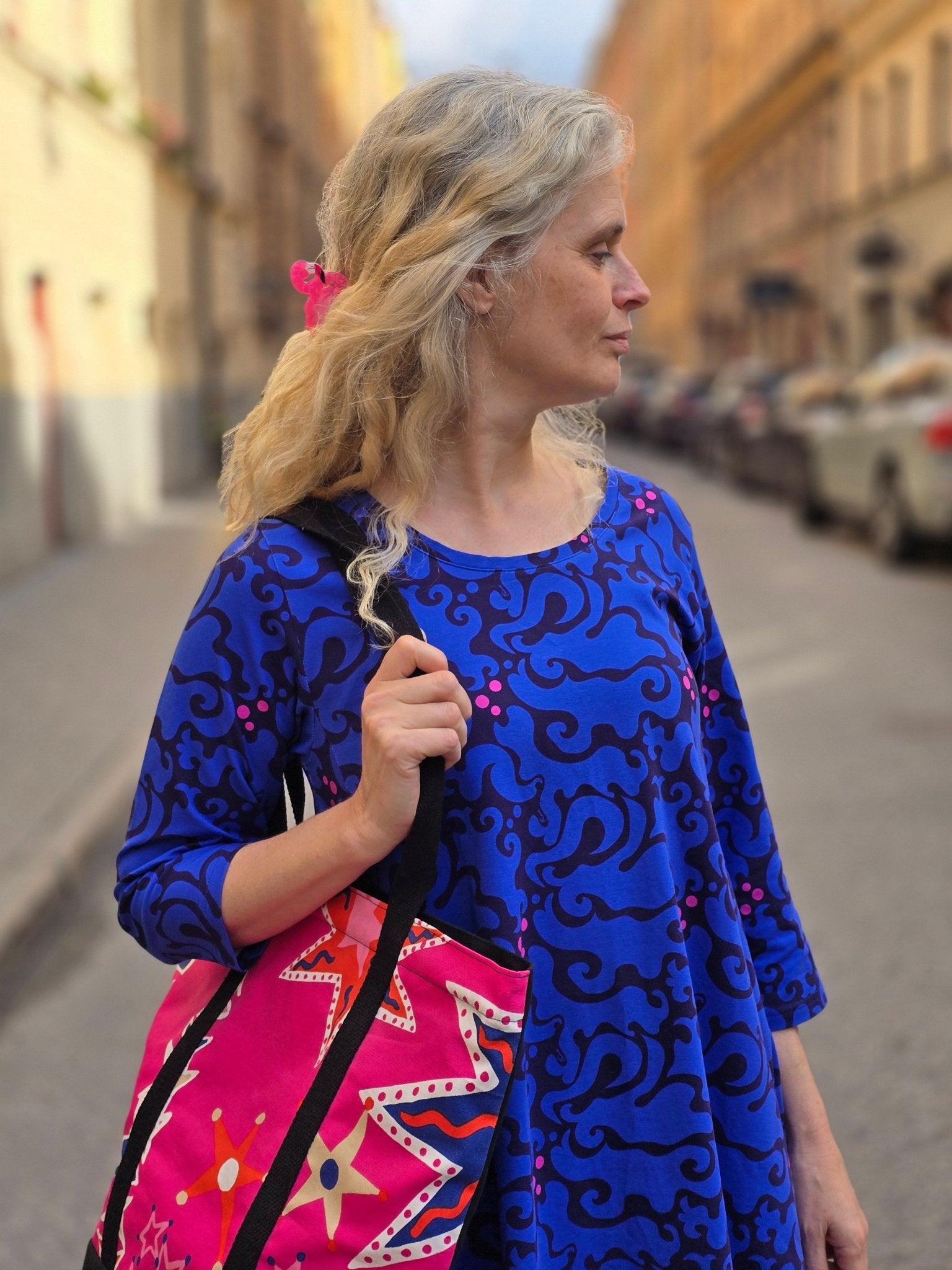 Klänning A - linje blå Virvel | Rino Klänning i S från Rino Design Sthlm