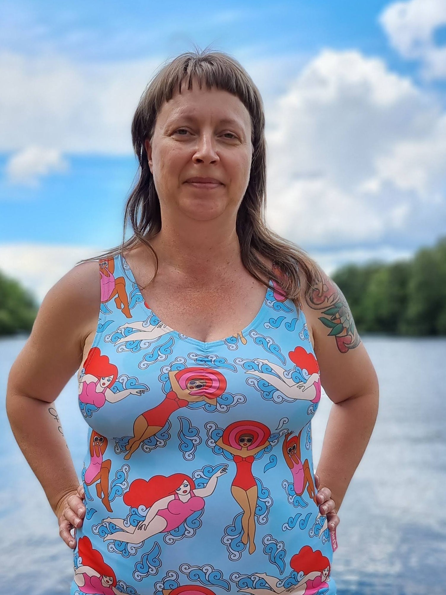 Blå Baddräkt Kvinnor som vågar | Rino Baddräkt i S från Rino Design Sthlm