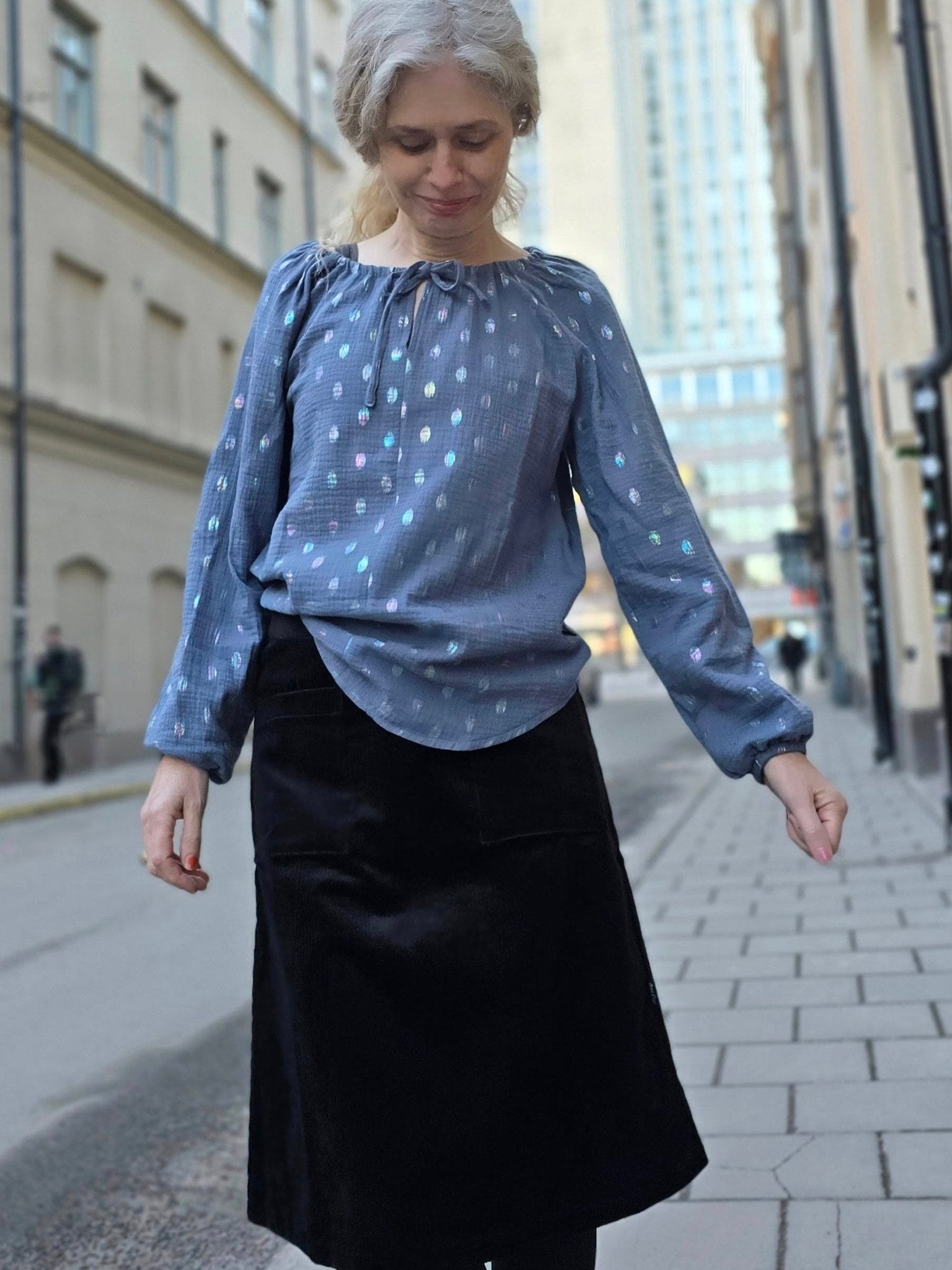 Blus Cozy Blå Sjöjungfru | Rino Blus i S från Rino Design Sthlm