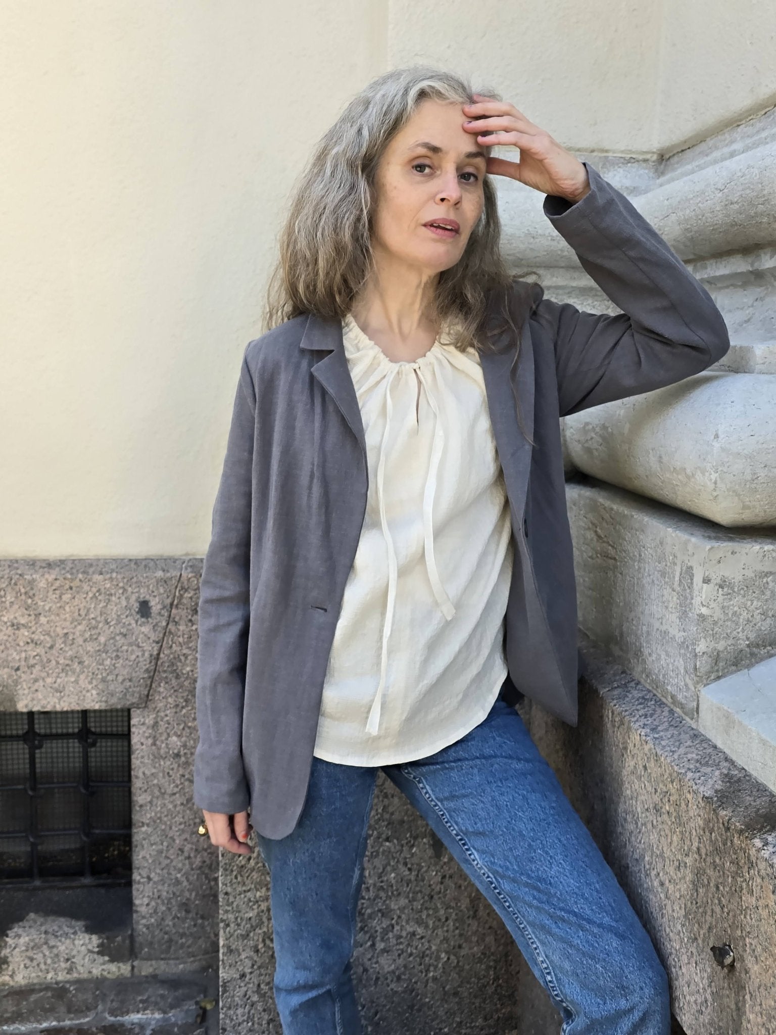 Blus Cozy Off white | Rino Blus i S från Rino Design Sthlm