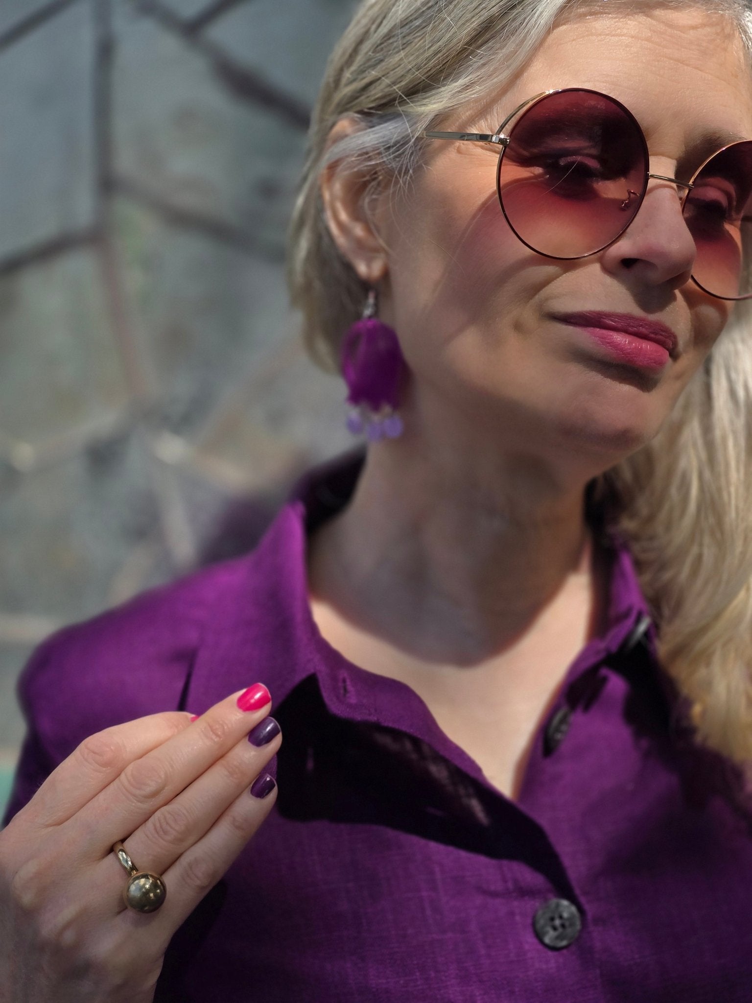 Blus Lila linneblus | Rino Blus i S från Rino Design Sthlm