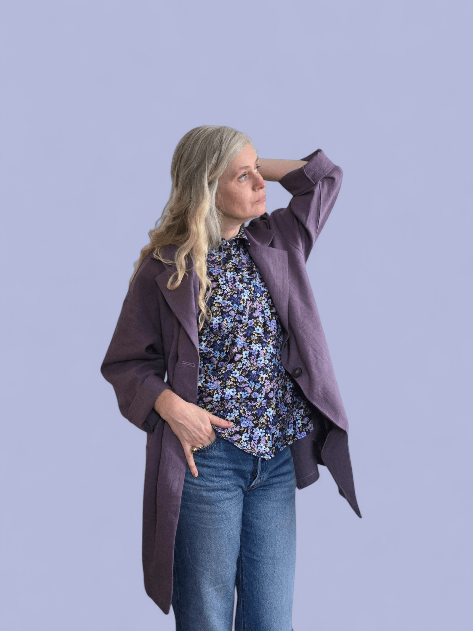 Blus Nätt Blåblom | Rino Blus i XS/S från Rino Design Sthlm