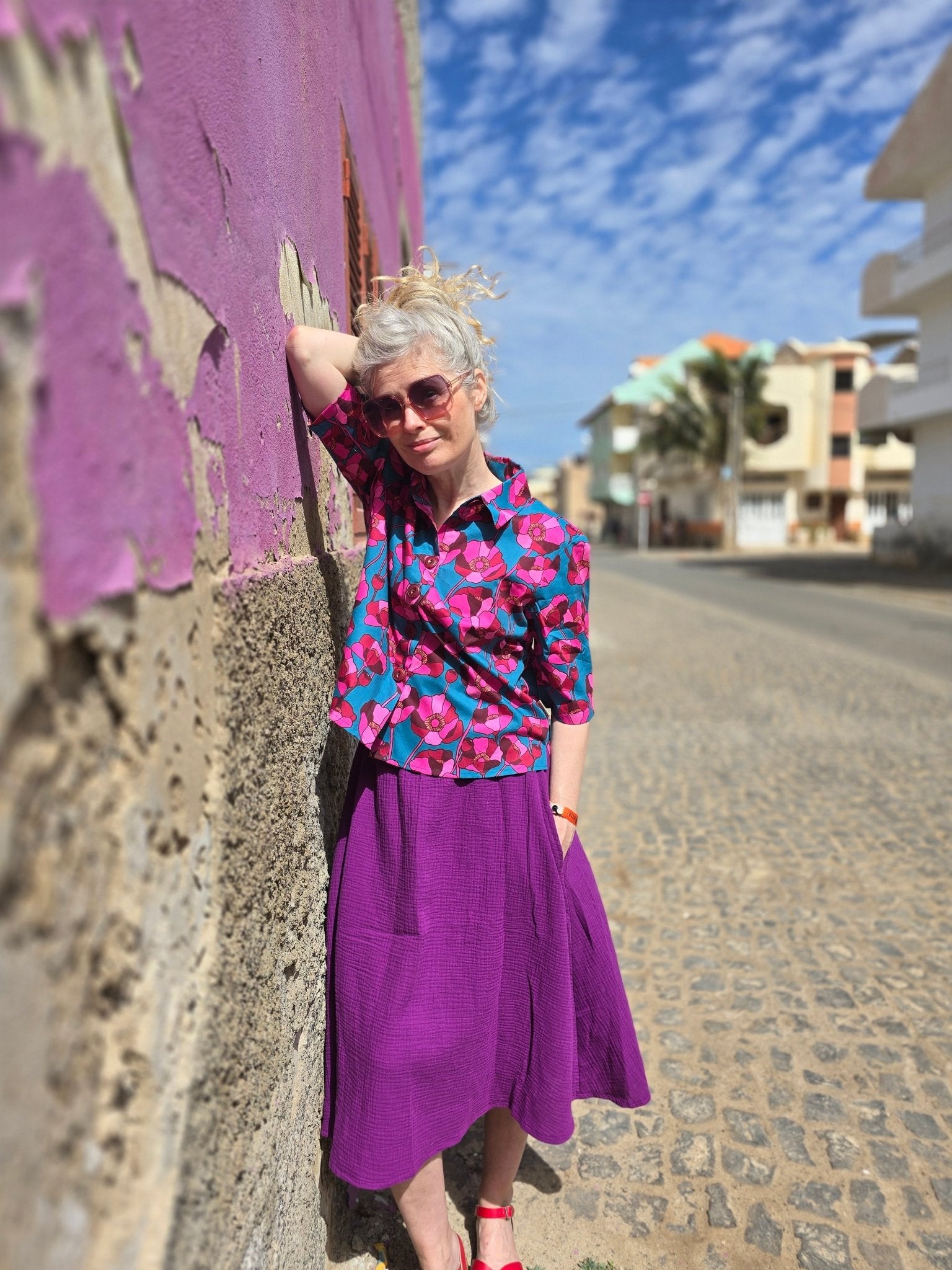 Blus Poppy Petrol | Rino Blus i S från Rino Design Sthlm