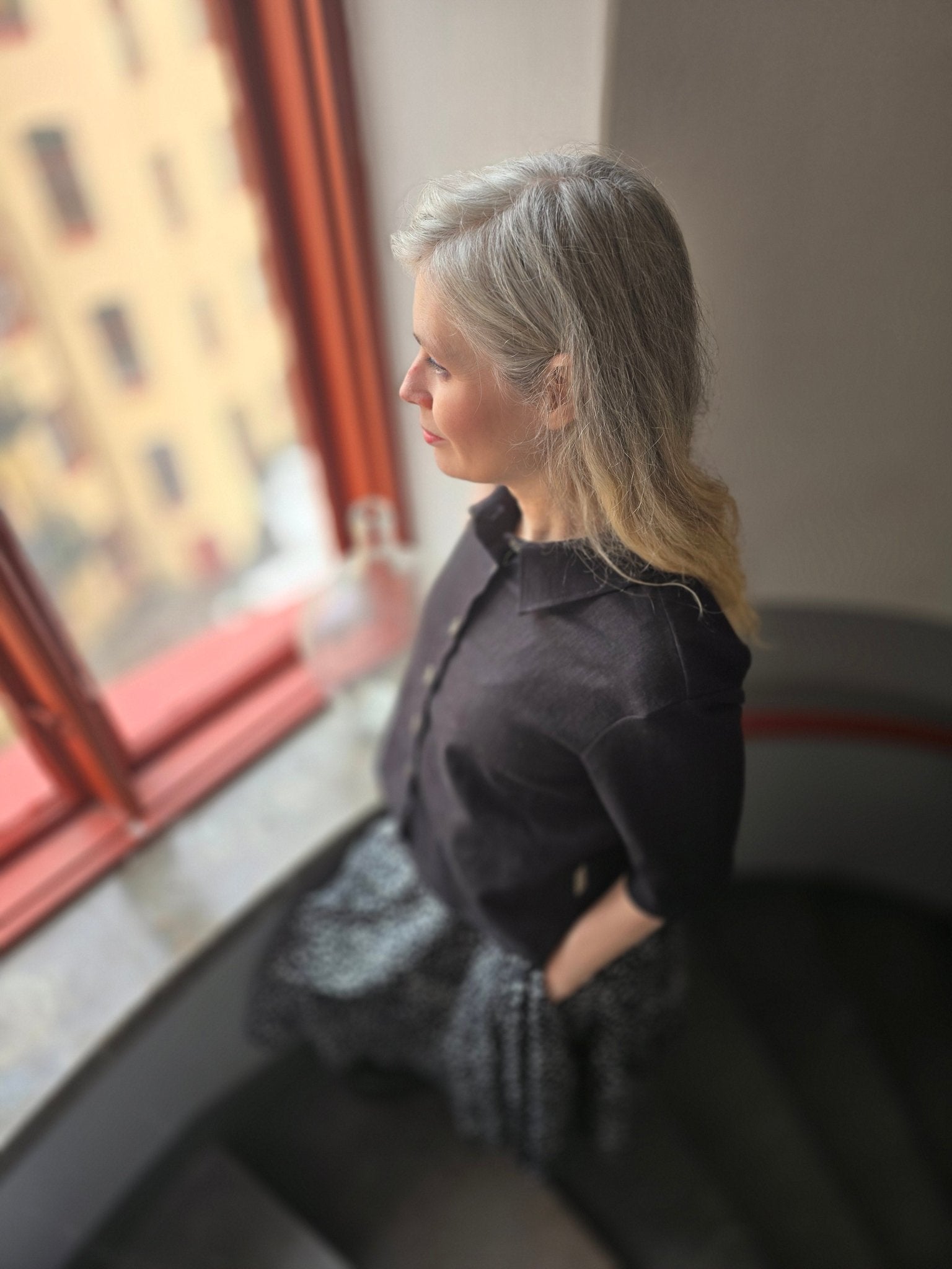 Blus Svart lin | Rino Blus i S från Rino Design Sthlm