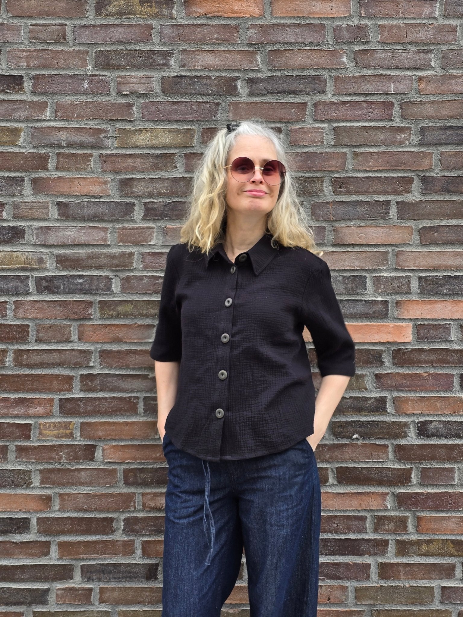Blus Svart Muslin | Rino Blus i S från Rino Design Sthlm