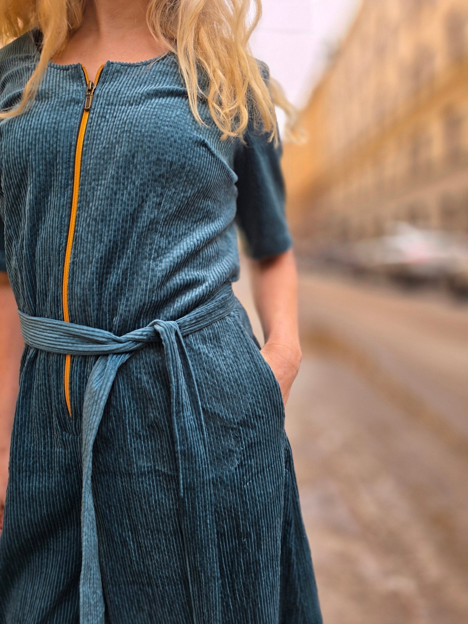 Byxdress Manchester Petrol | Rino Byxdress i S från Rino Design Sthlm