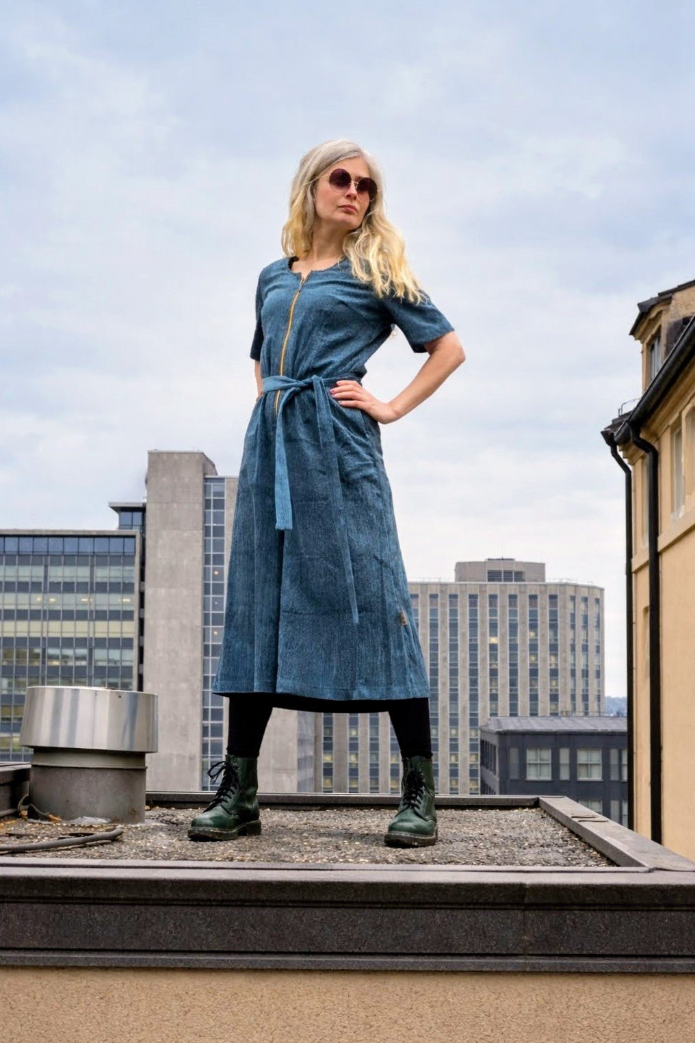 Byxdress Manchester Petrol | Rino Byxdress i S från Rino Design Sthlm