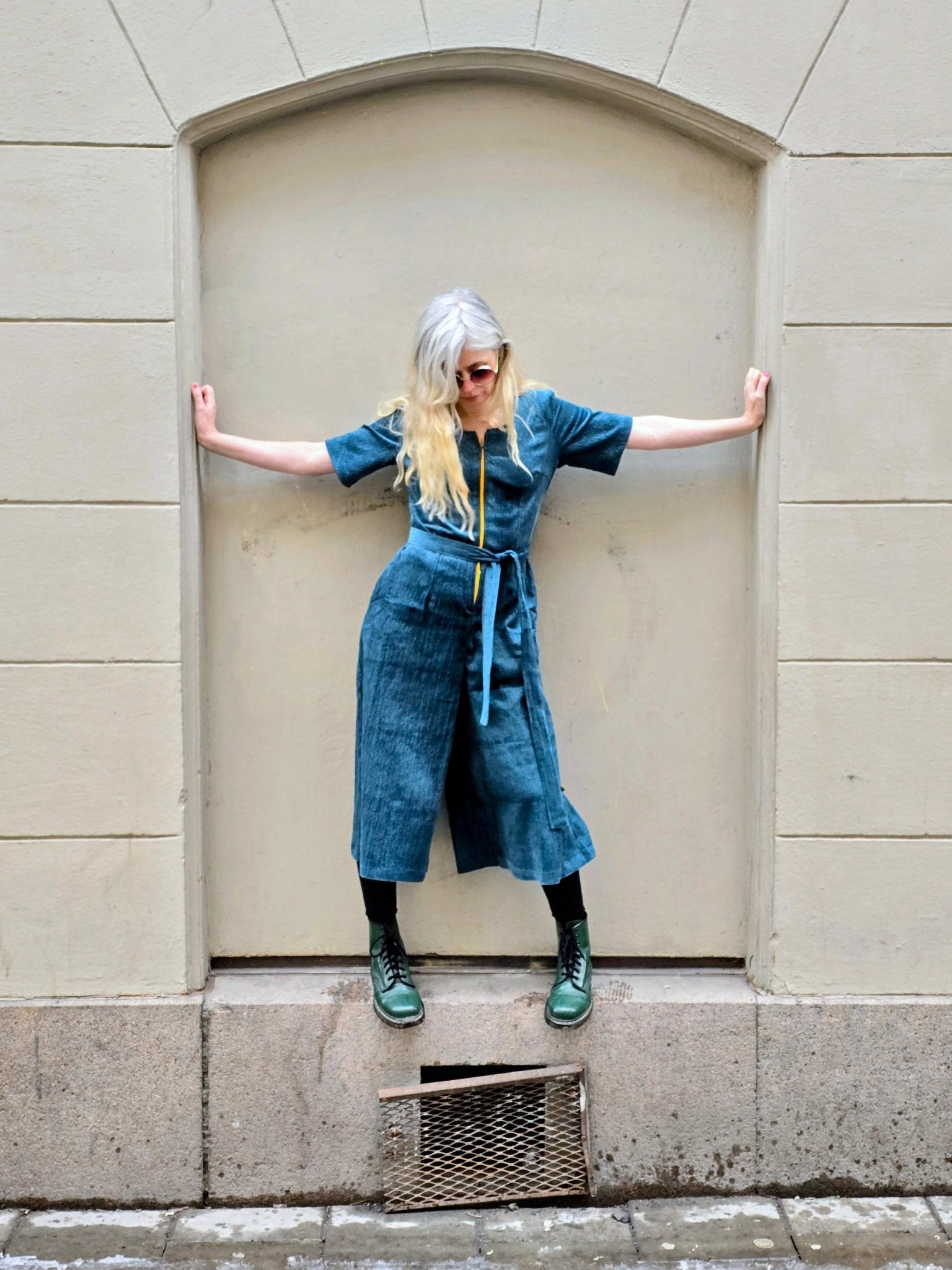Byxdress Manchester Petrol | Rino Byxdress i S från Rino Design Sthlm