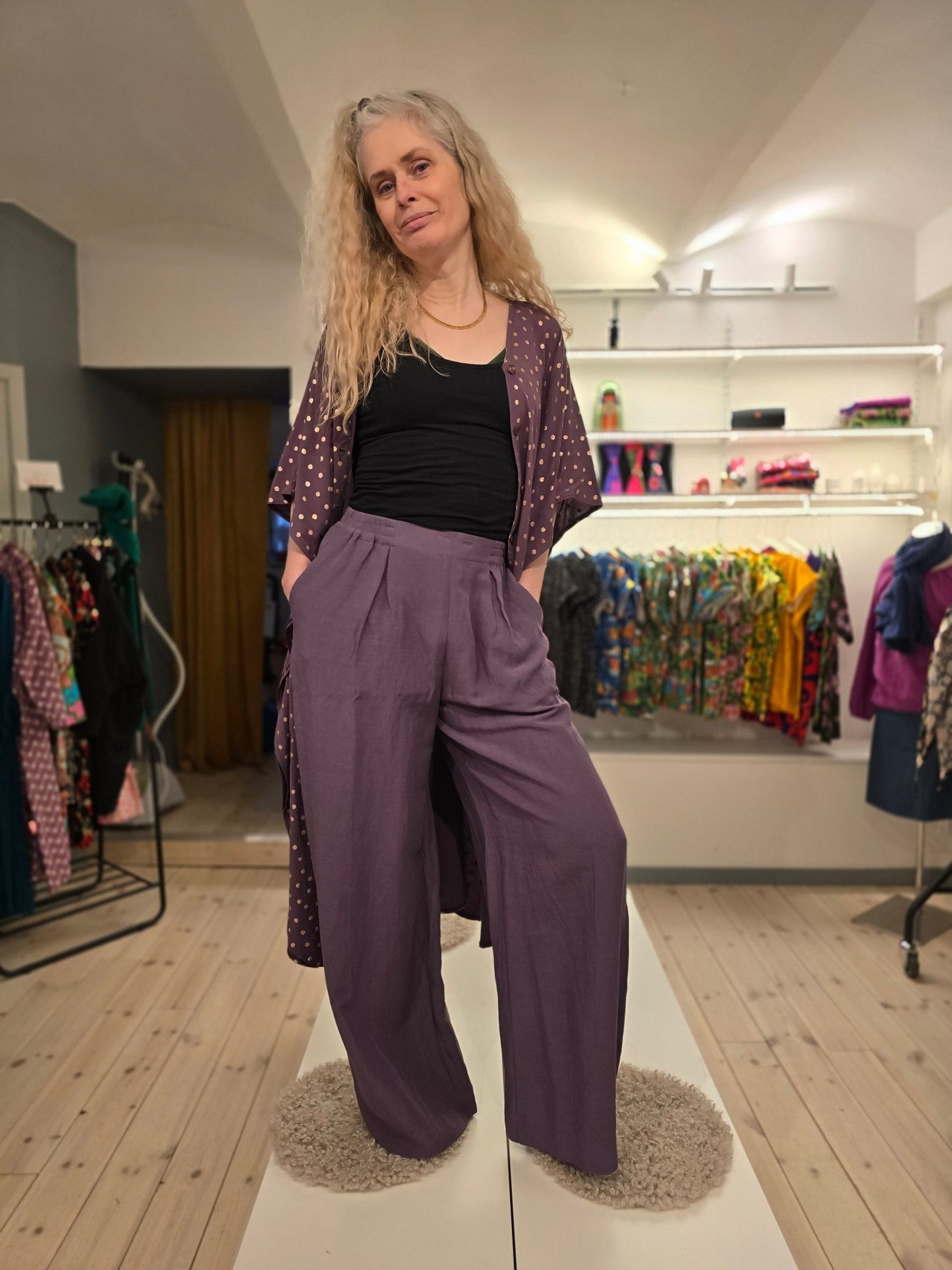 Byxor City Lila - Rino Design Sthlm