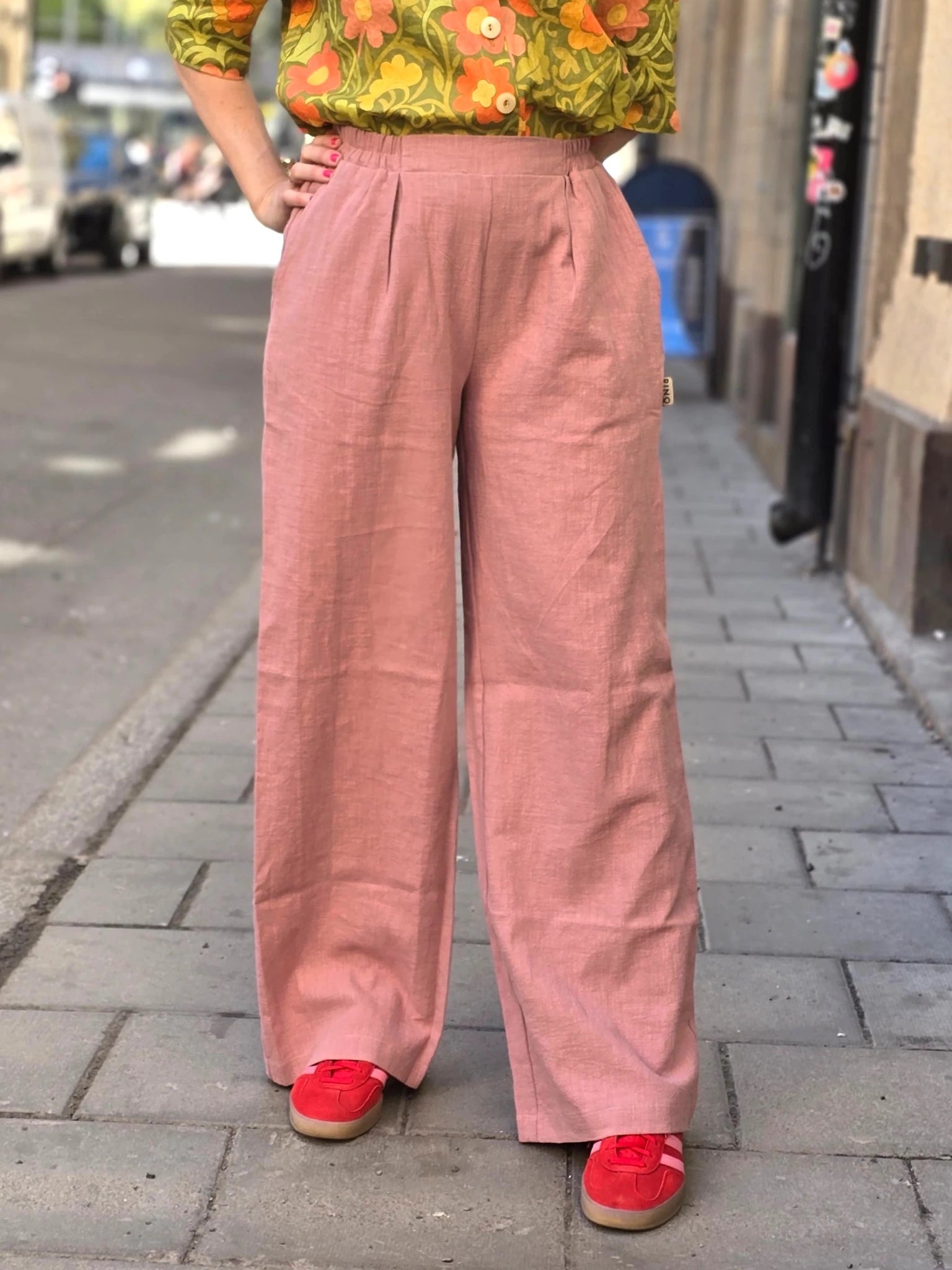 Byxor gammelrosa linnebyxor | Rino Byxor i S från Rino Design Sthlm