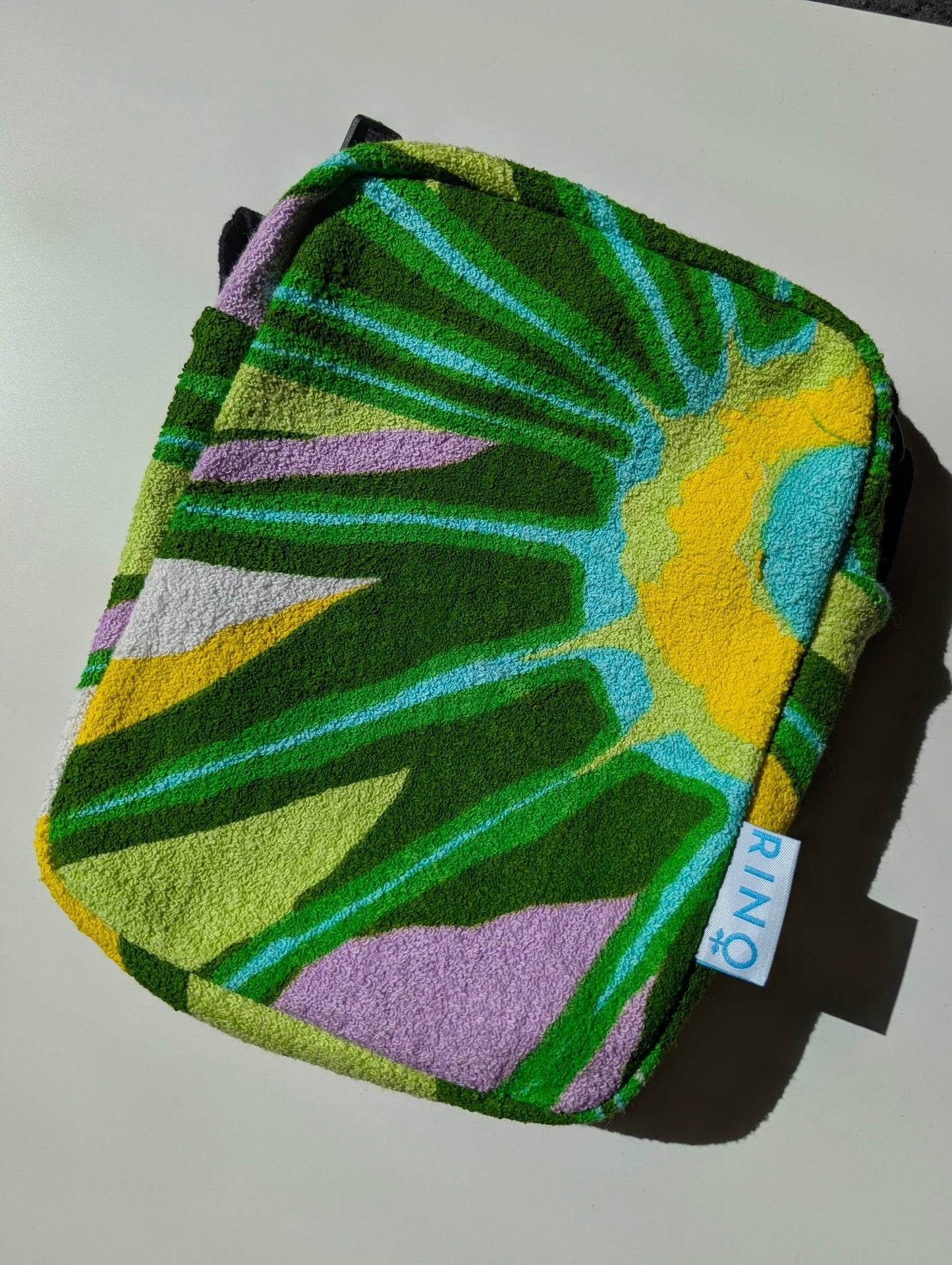 Cityväska Grön retro frotté - Axelremsväska i retrotyg - Rino Design Sthlm