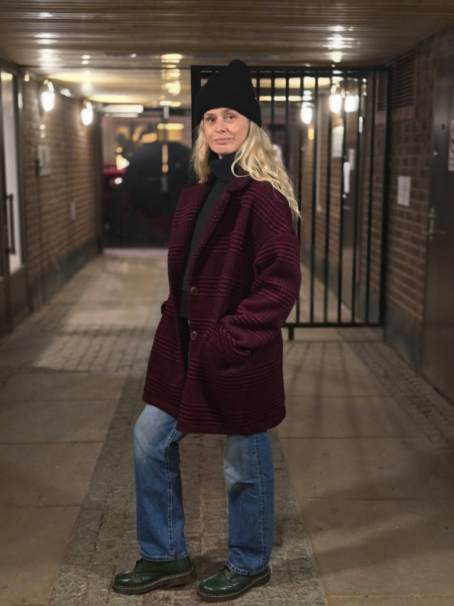 Jacka oversized röd ull - Rino Design Sthlm