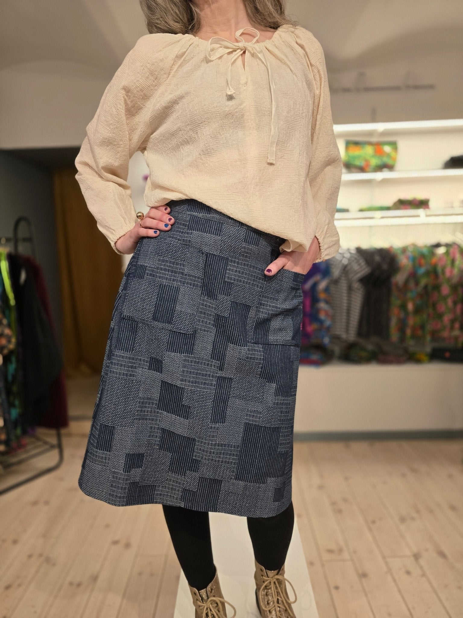 Jeanskjol med fickor Kyoto | Rino Kjol i S från Rino Design Sthlm