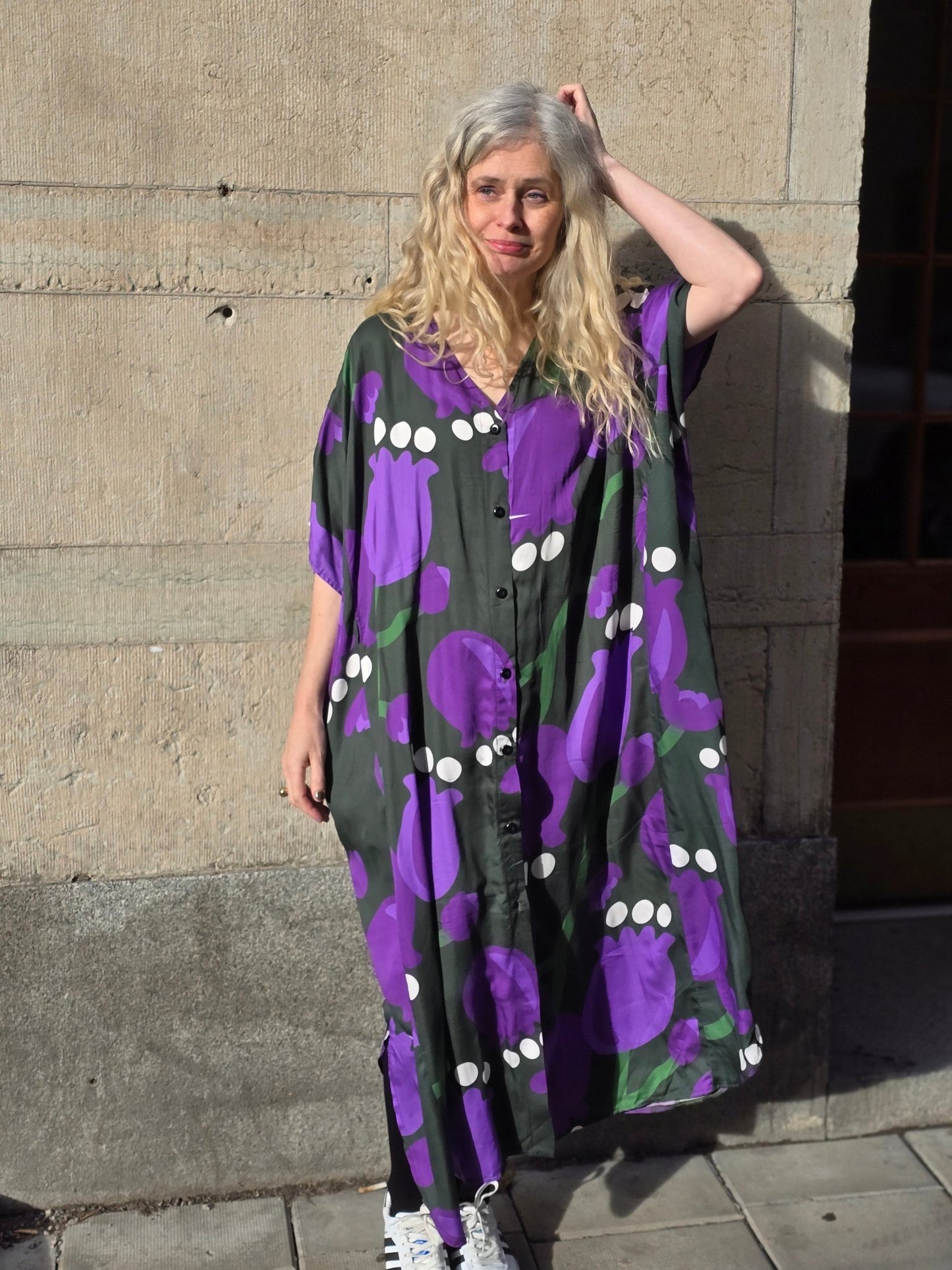 Kaftanklänning Multi Lila Tulpan - Rino Design Sthlm
