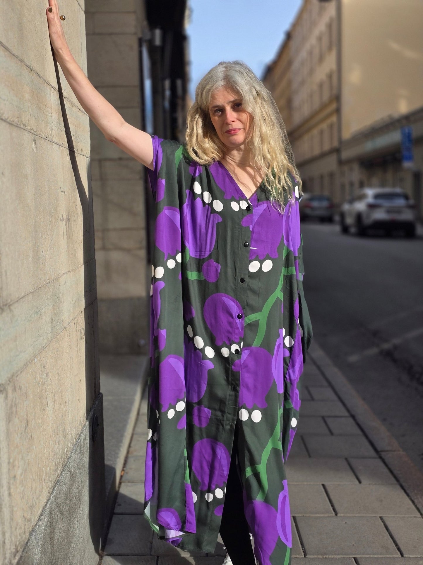 Kaftanklänning Multi Lila Tulpan - Rino Design Sthlm