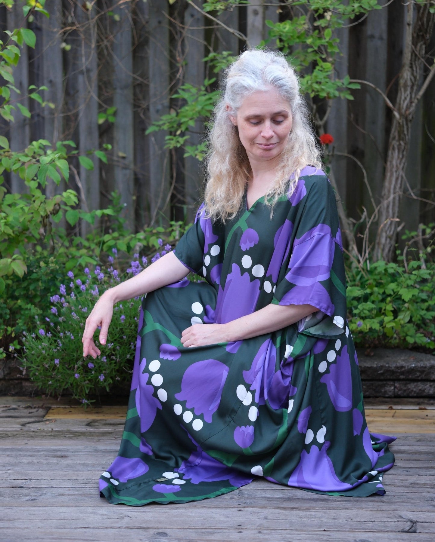 Kaftanklänning Multi Lila Tulpan - Rino Design Sthlm