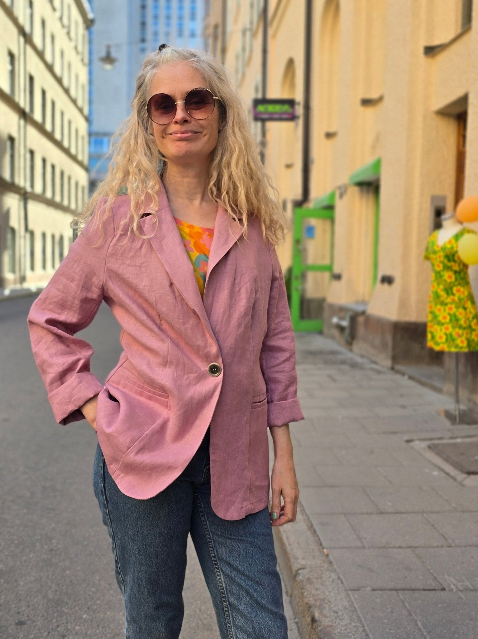 Kavaj Gammelrosa Lin - linnekavaj - Rino Design Sthlm