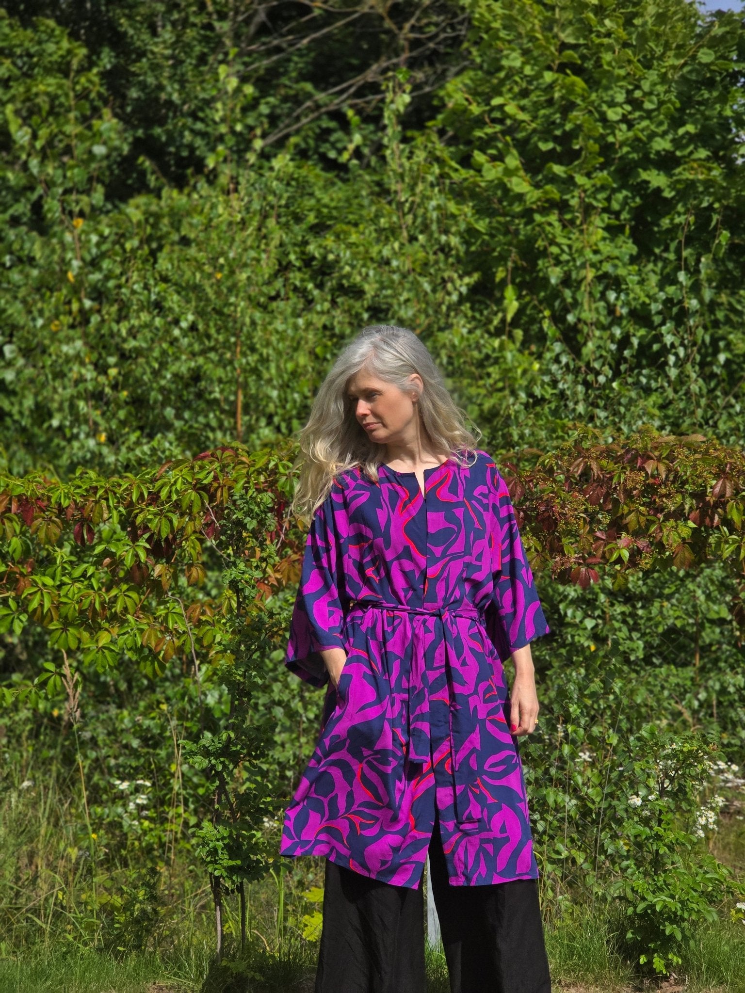 Kimono färgglad Lila Mörkblå | Rino Kimono i S/M från Rino Design Sthlm