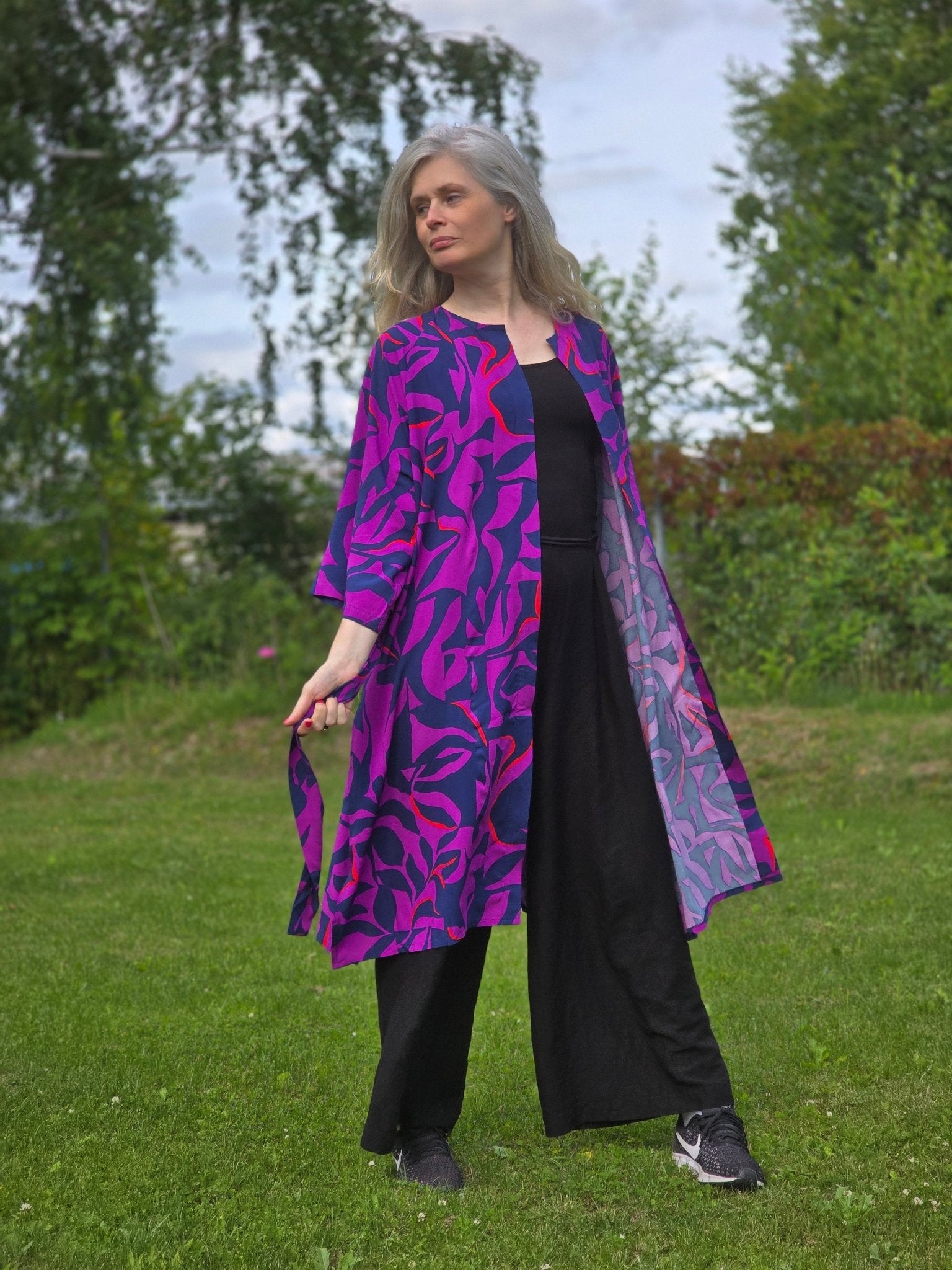 Kimono färgglad Lila Mörkblå | Rino Kimono i S/M från Rino Design Sthlm