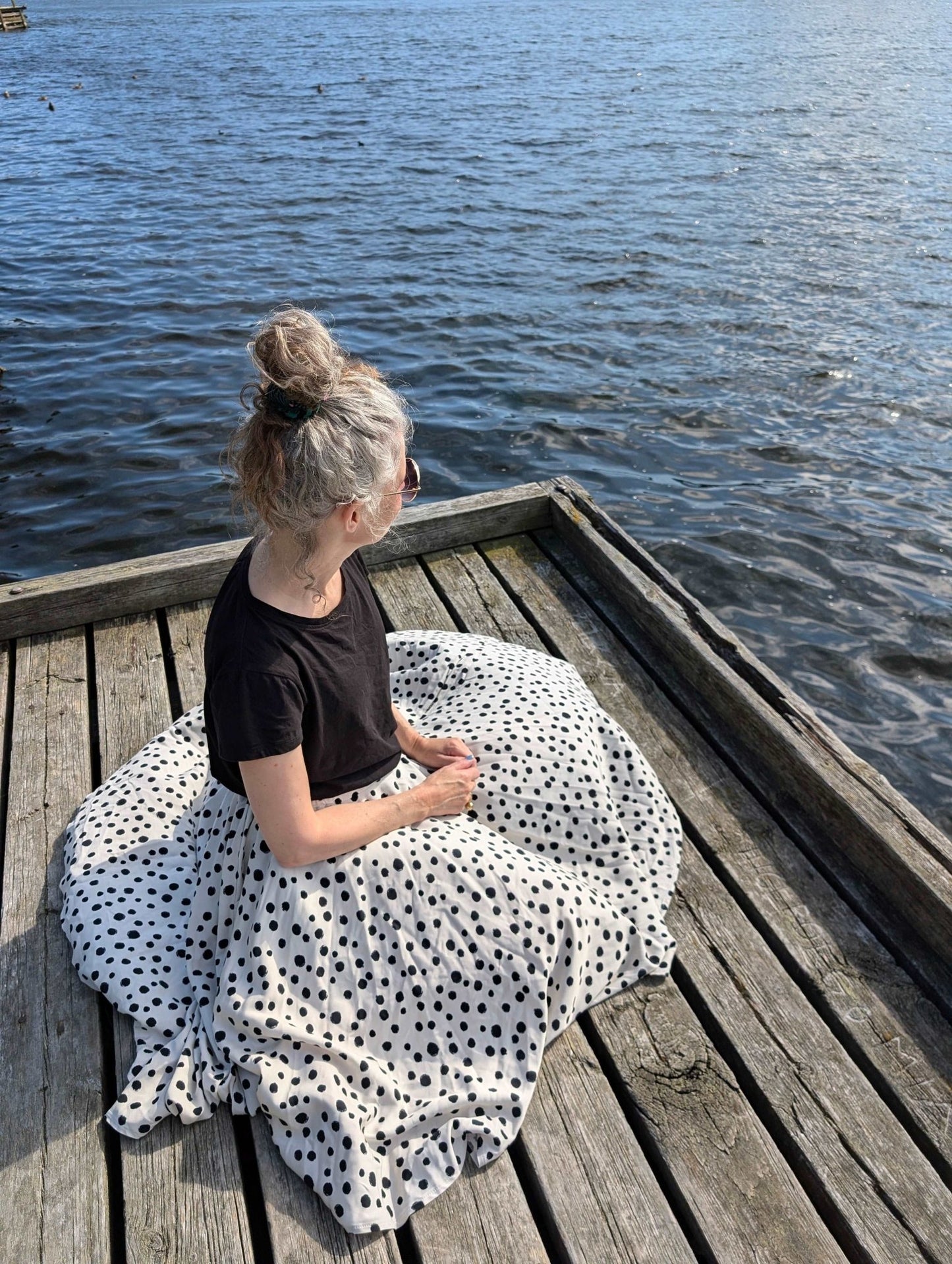 Kjol snurr Vit/svart - Rino Design Sthlm