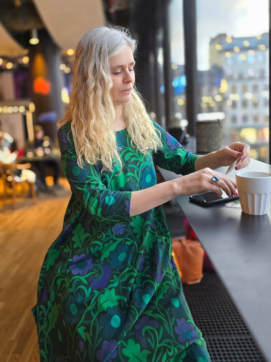 Klänning A - linje Ranka Blå | Rino - Rino Design Sthlm