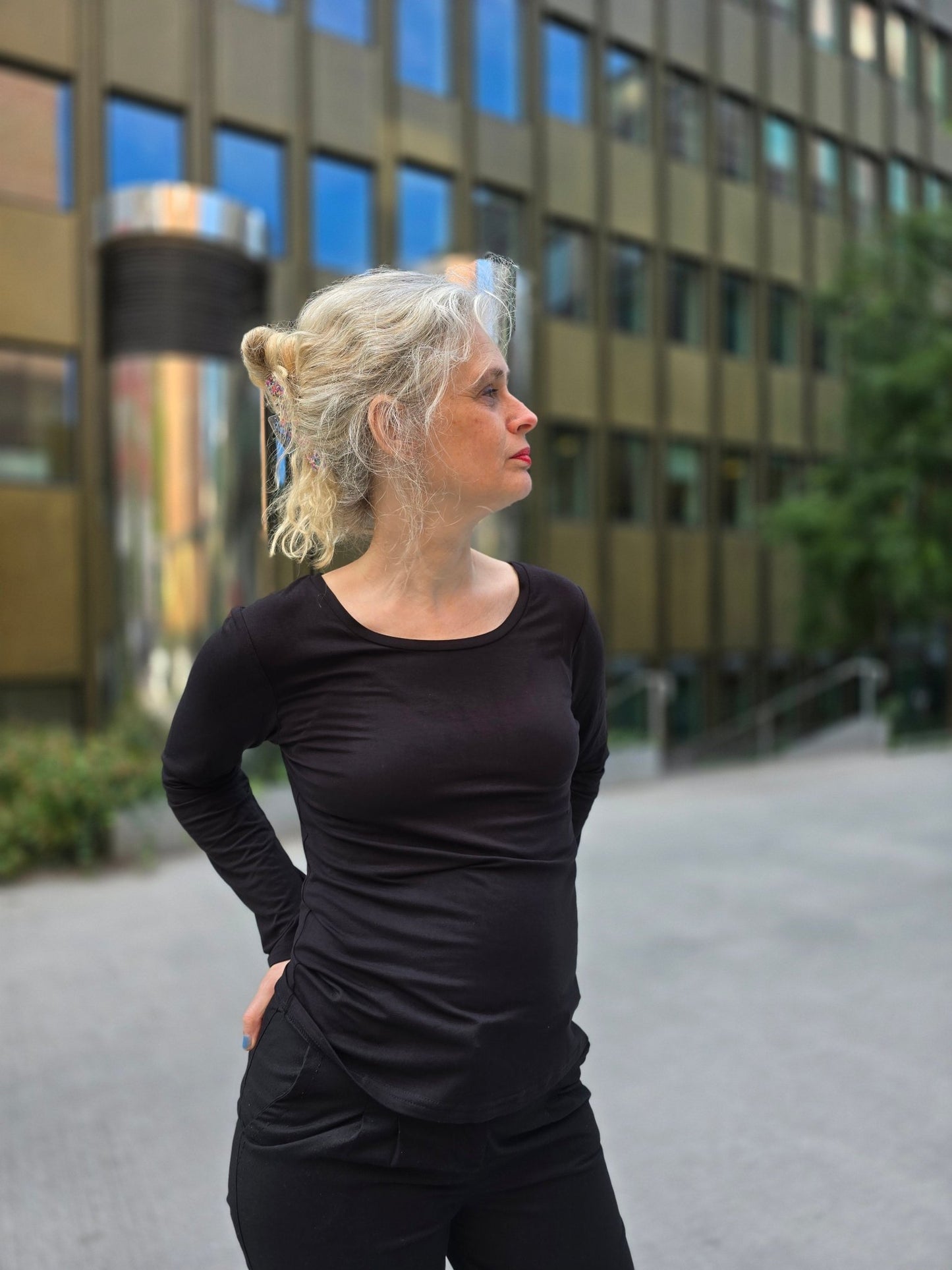Långärmad tröja Bambu Svart - Rino Design Sthlm