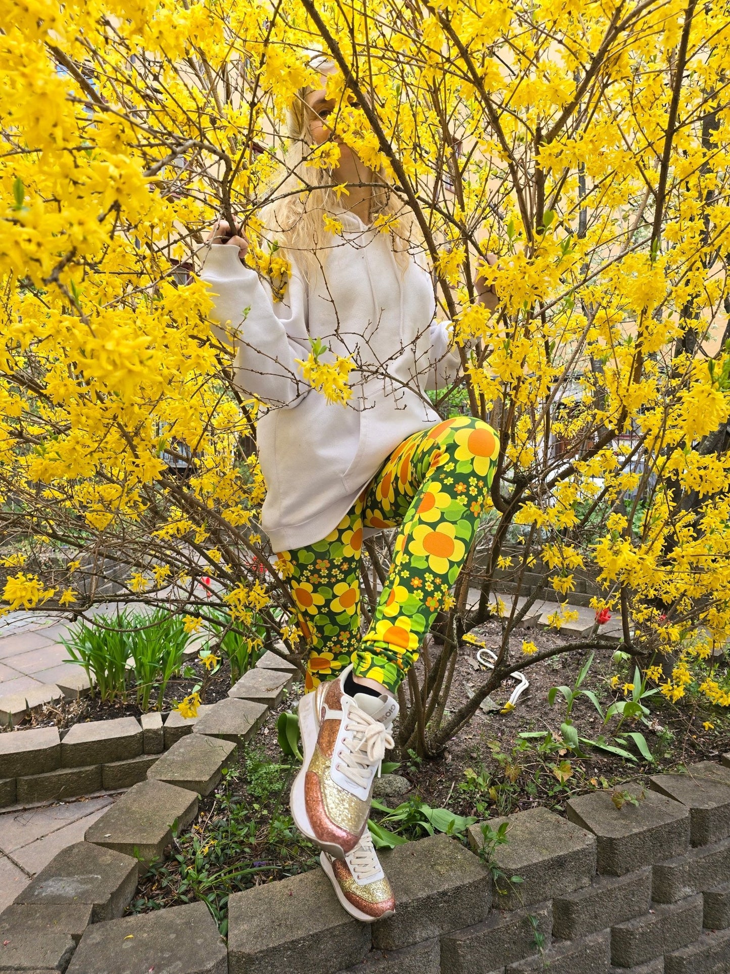 Leggings Tights Gul Solblomma - Rino Design Sthlm