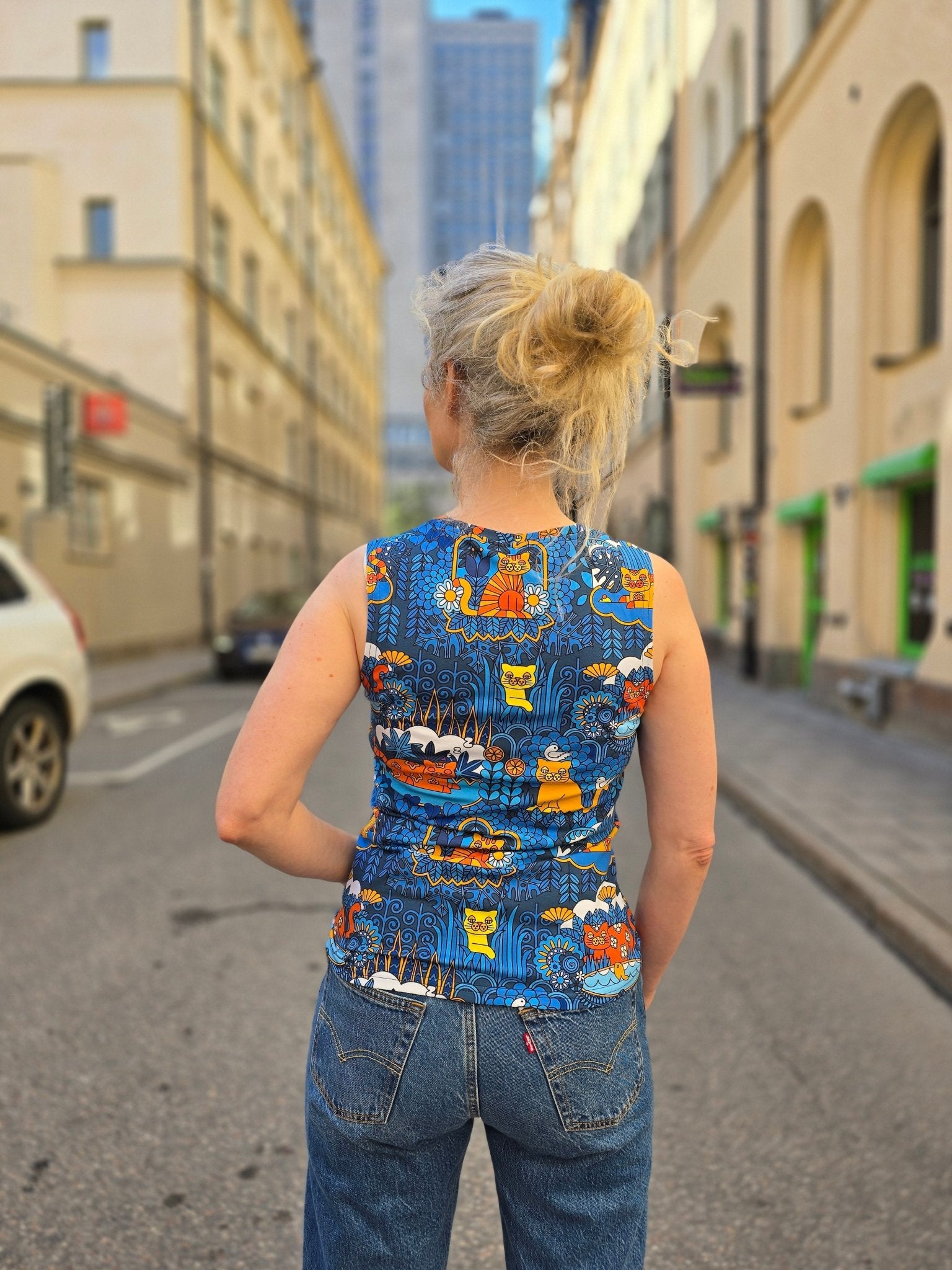 Linne Blå Katt | Rino Linne i S från Rino Design Sthlm