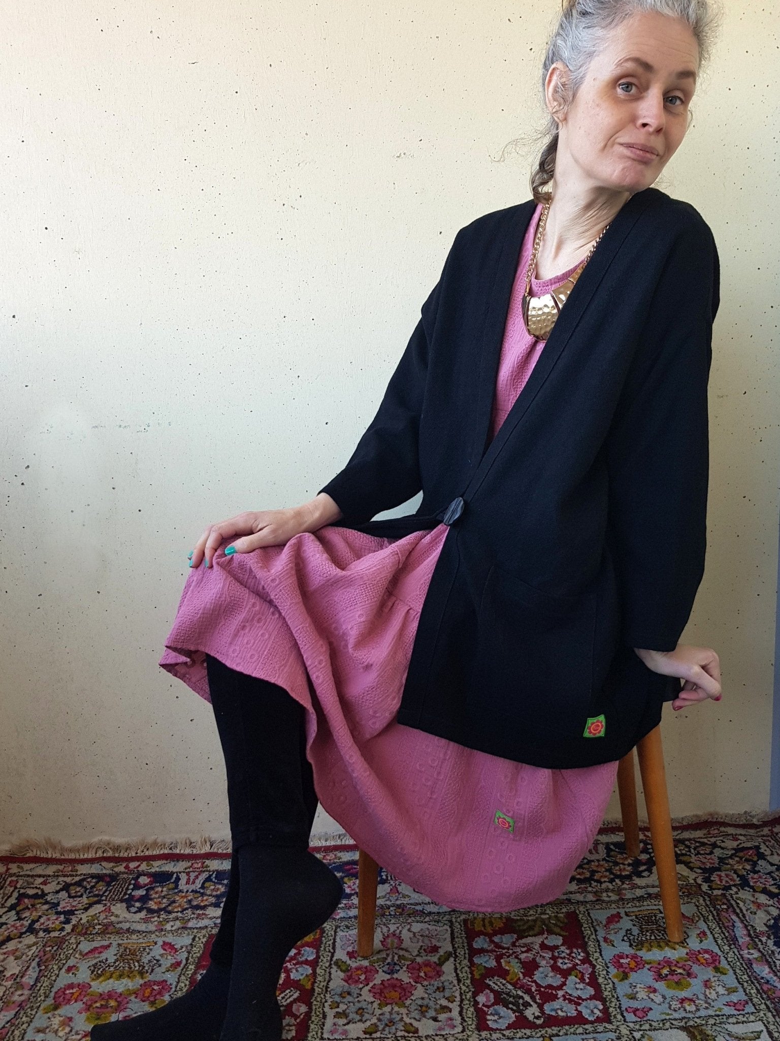 Kavaj Linne Svart | Rino Kavaj i One size från Rino Design Sthlm