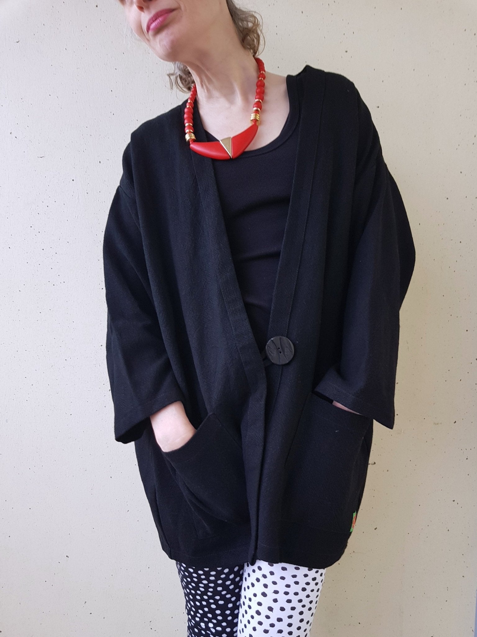 Kavaj Linne Svart | Rino Kavaj i One size från Rino Design Sthlm