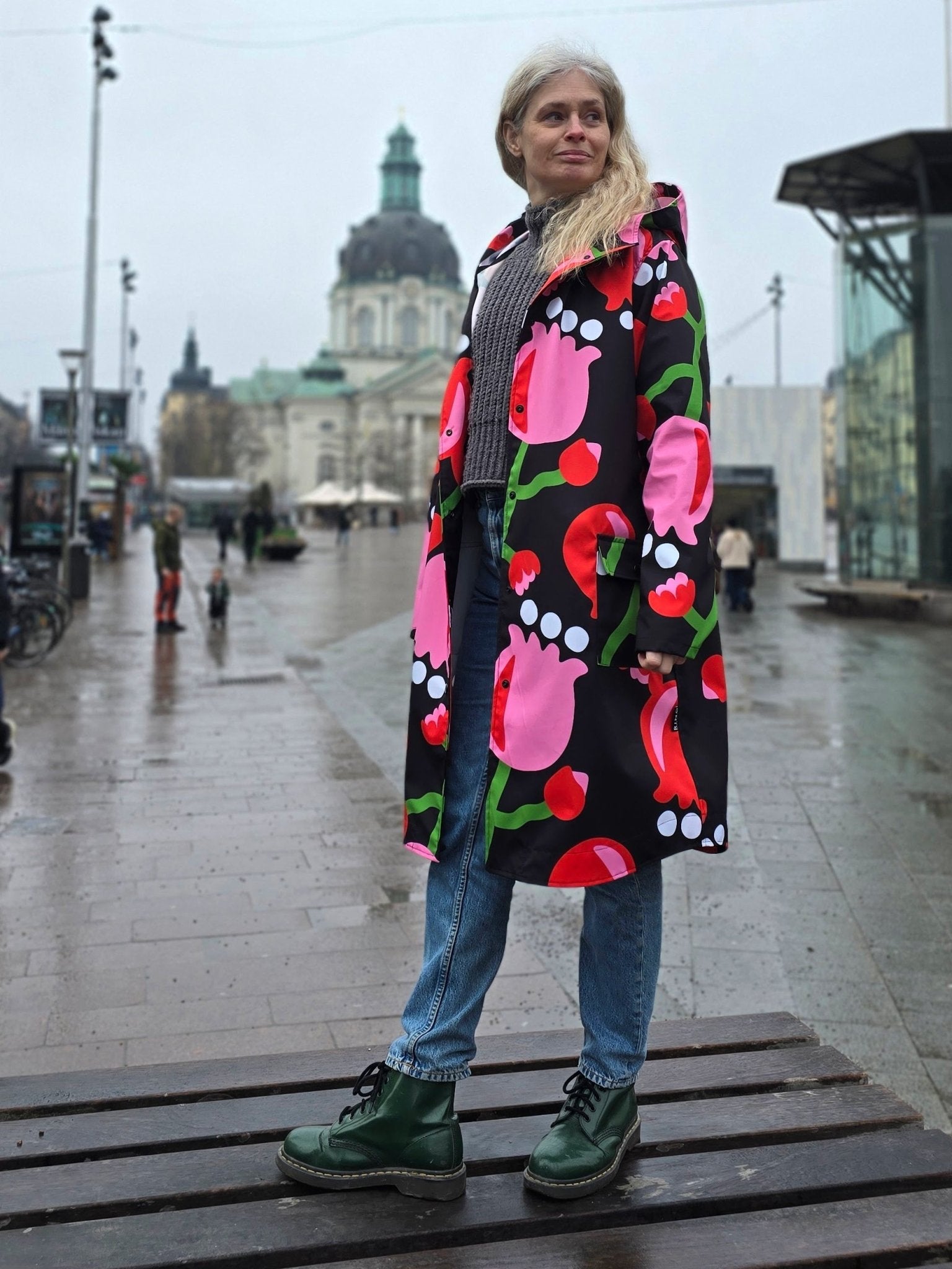Regnkappa med färg Tulpan | Rino Regnkappa i S/M från Rino Design Sthlm