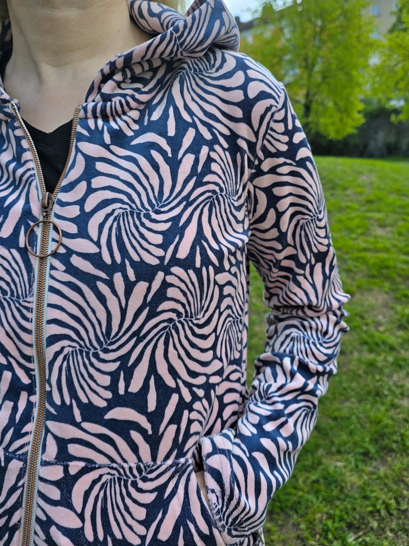Munkjacka / Hoodie Velour Ljuslila | Rino Munkjacka i S från Rino Design Sthlm