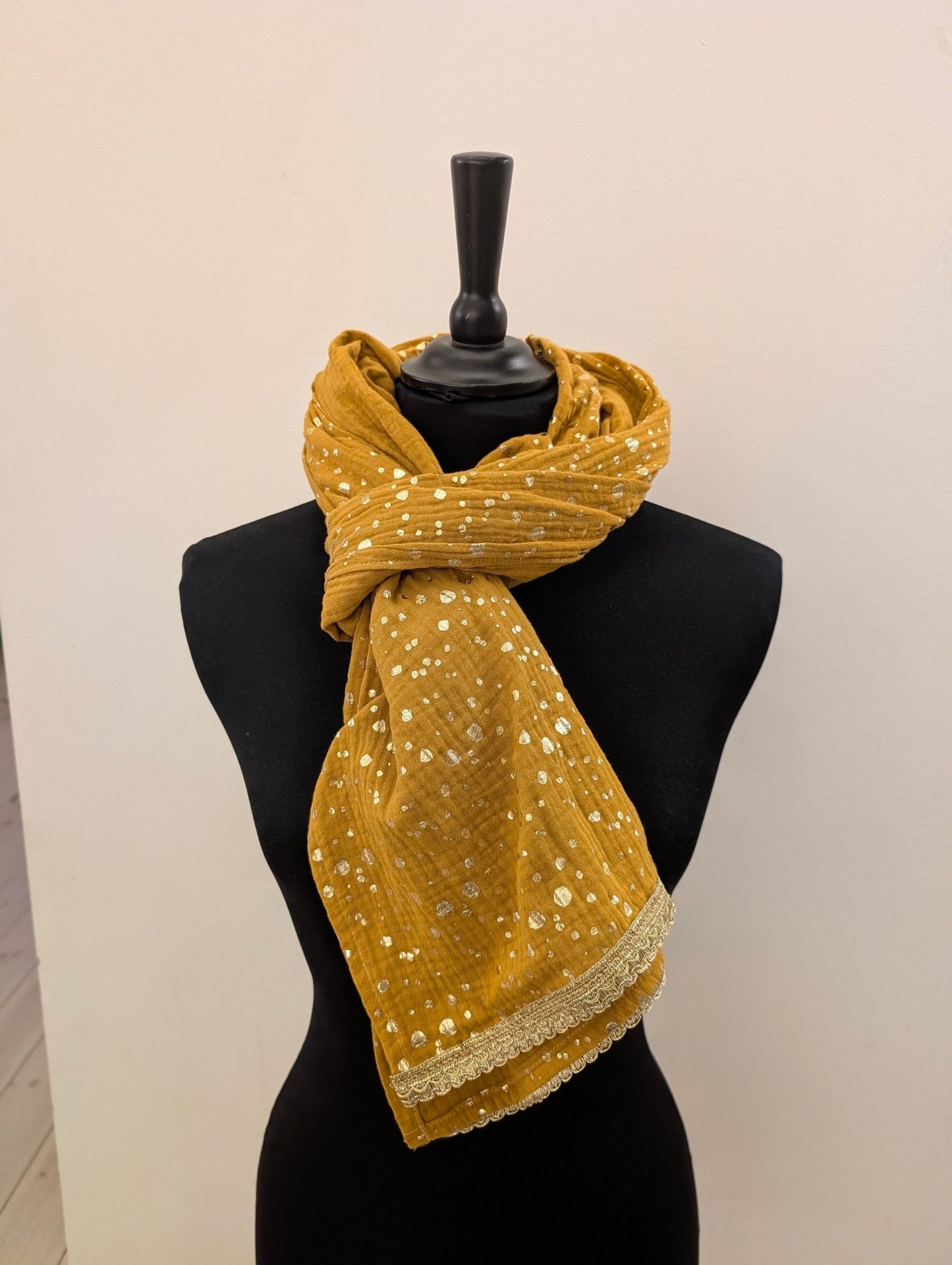 Muslinsjal Gul/guld - Rino Design Sthlm