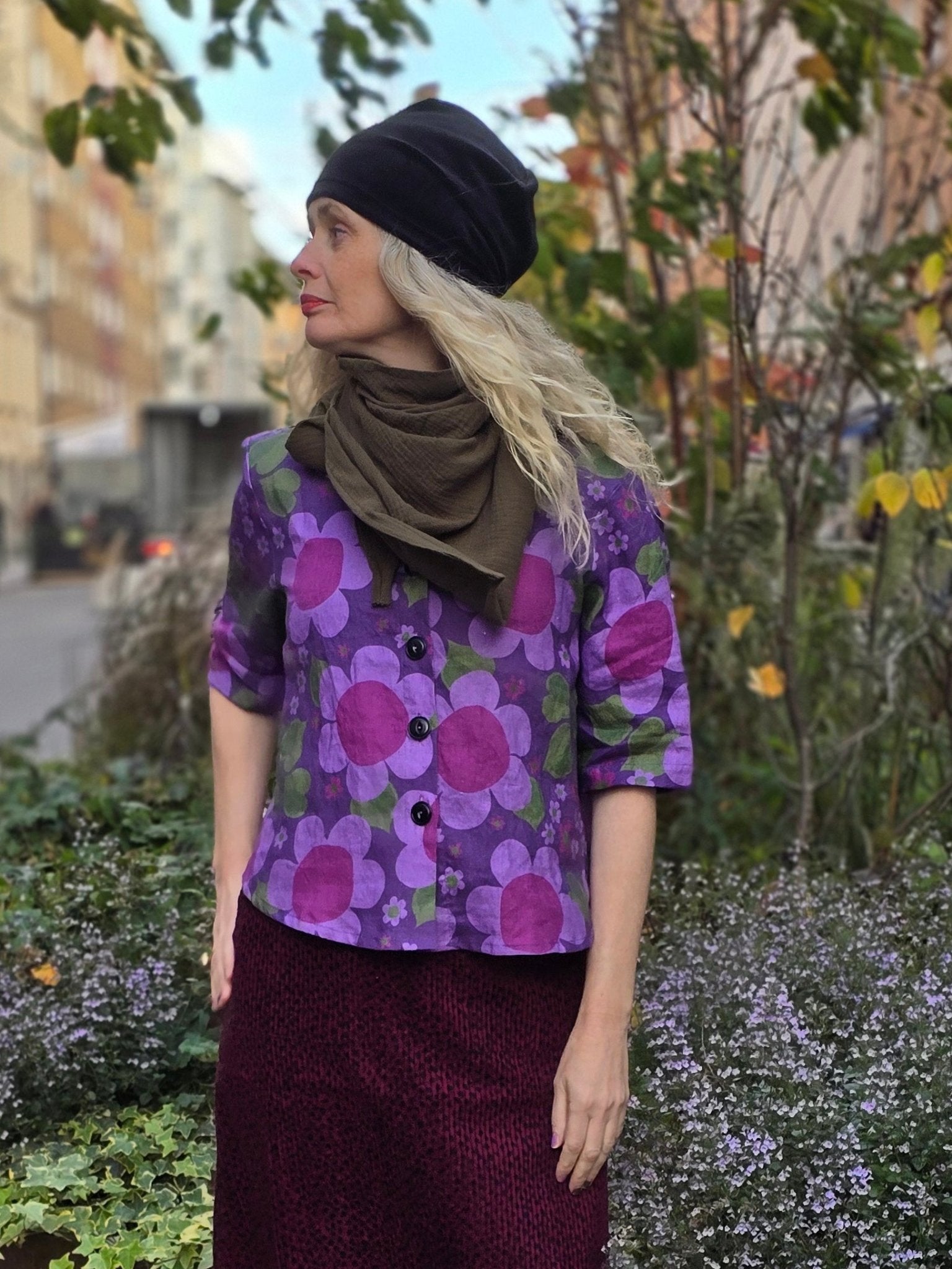 Muslinsjal Trekant Militärgrön - Rino Design Sthlm