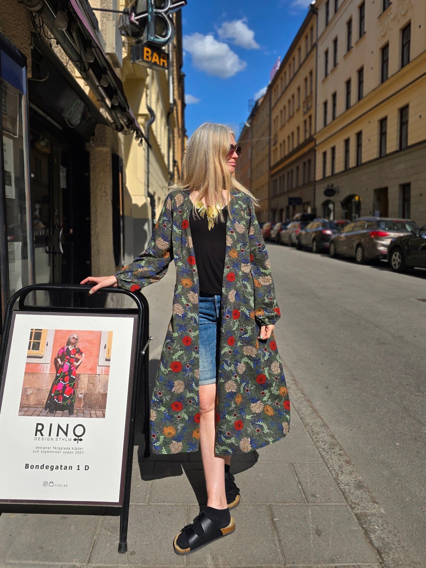 Omlottklänning Mörkgrön sval sommarklänning - Rino Design Sthlm