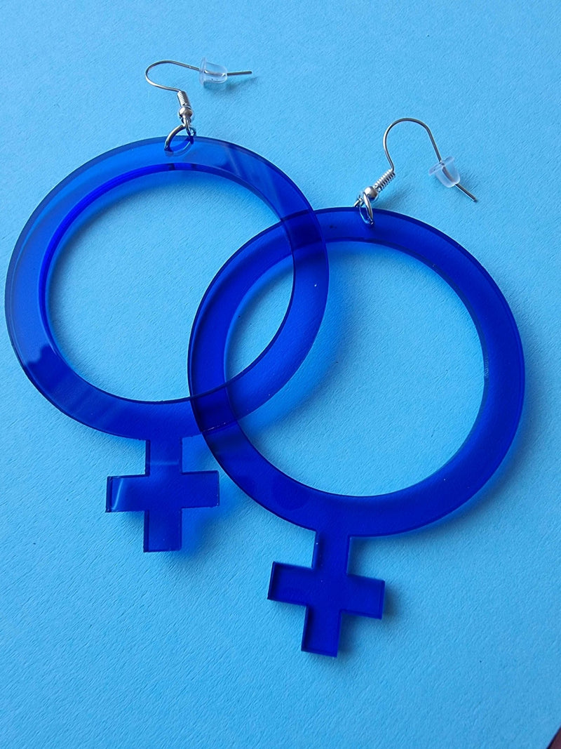 Örhängen Feminist Blå | Rino Örhängen i Mindre 4 cm från Rino Design Sthlm