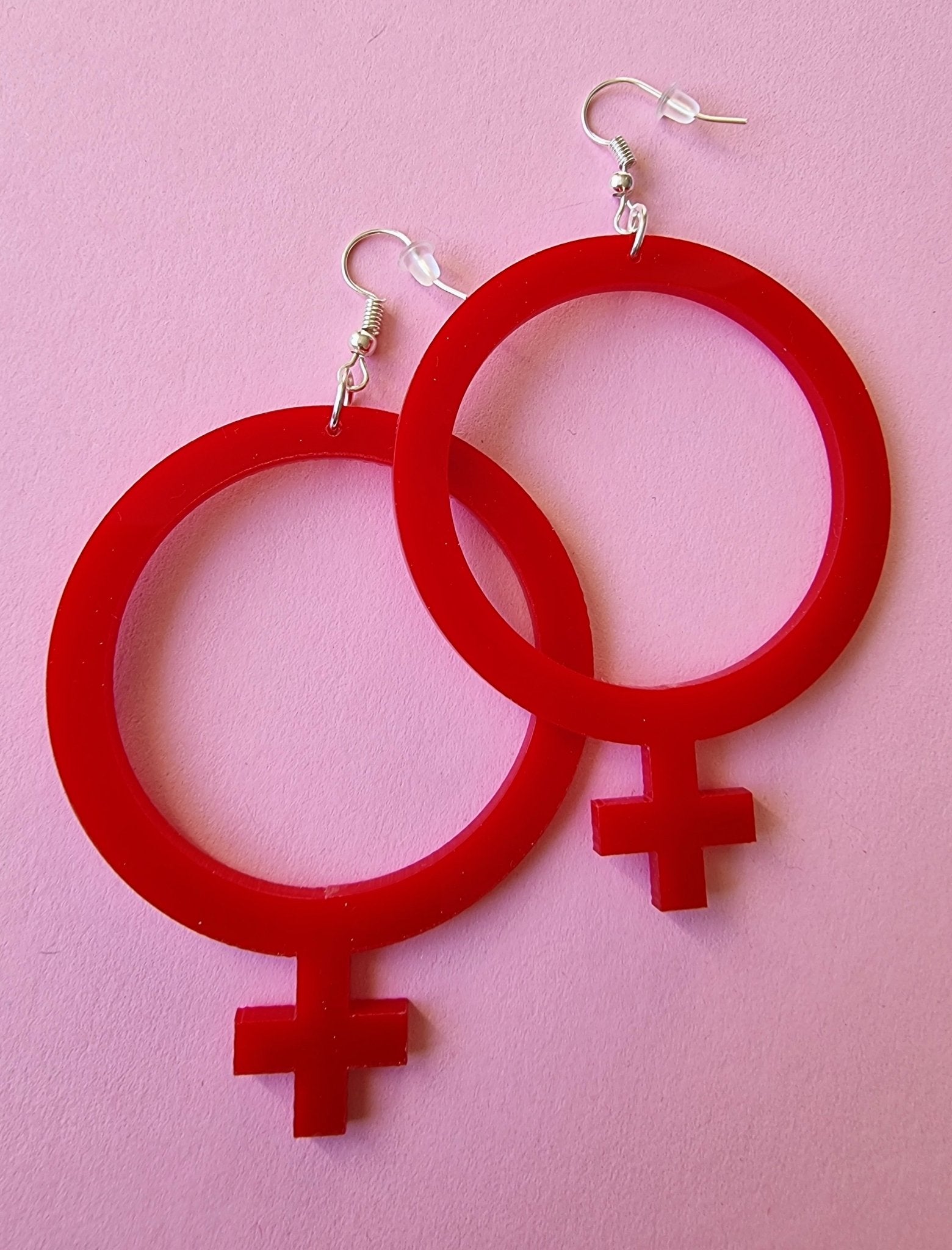 Örhängen feminist Röd by Rino