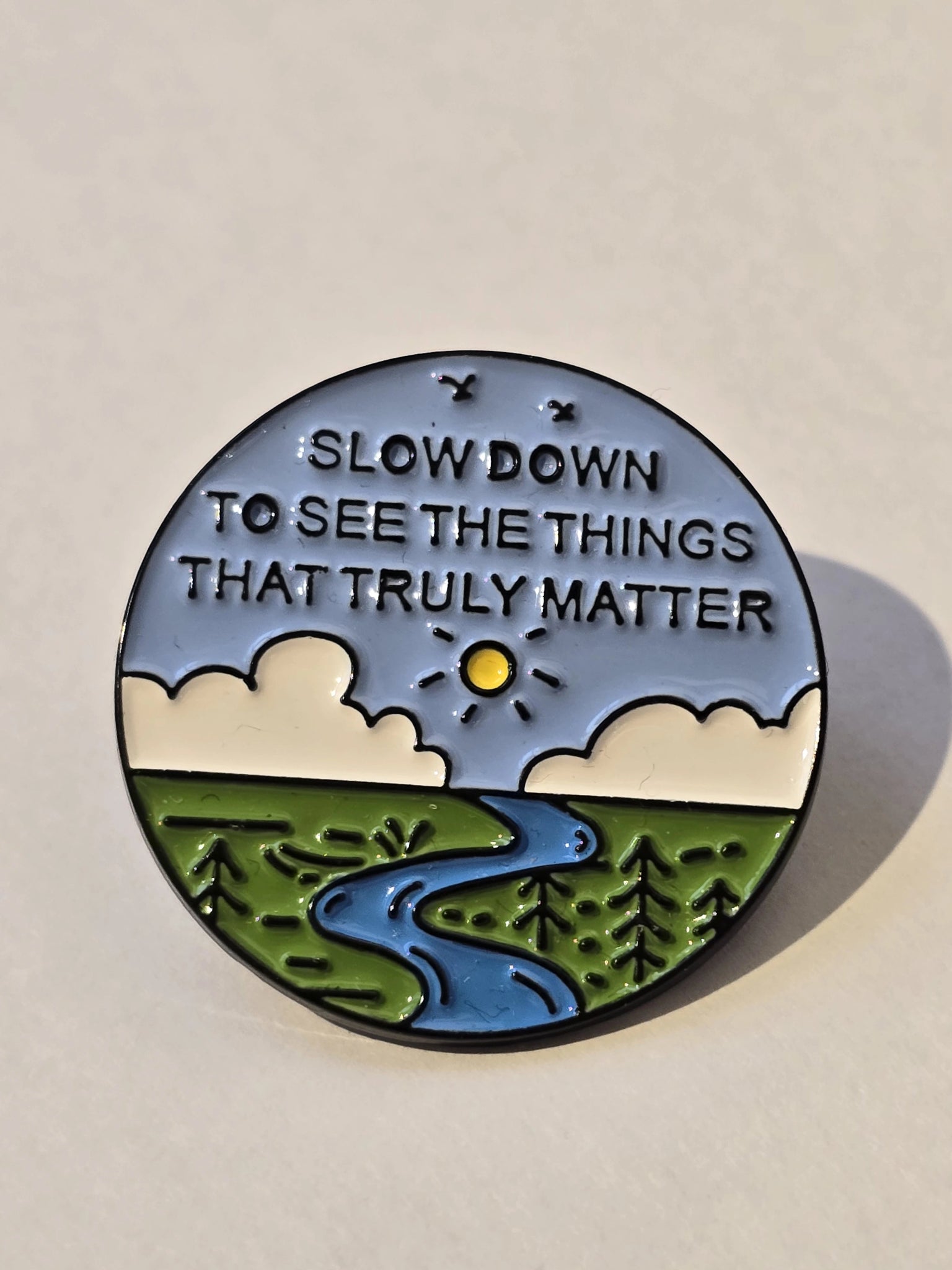 Pin Slow down to see Pins i One size från Rino Design Sthlm