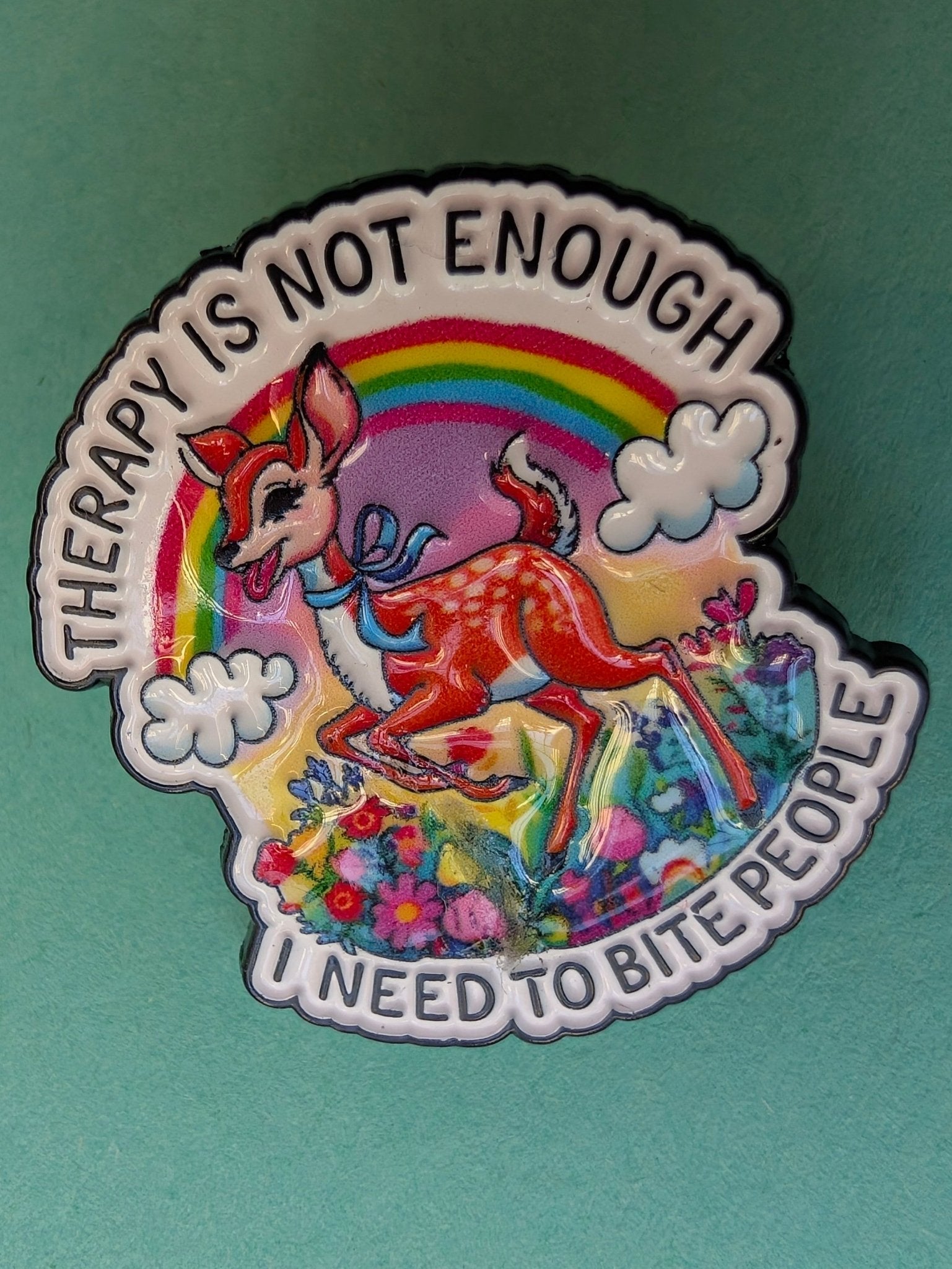 Pin Therapy is not enough (Rådjur) Pins i One size från Rino Design Sthlm