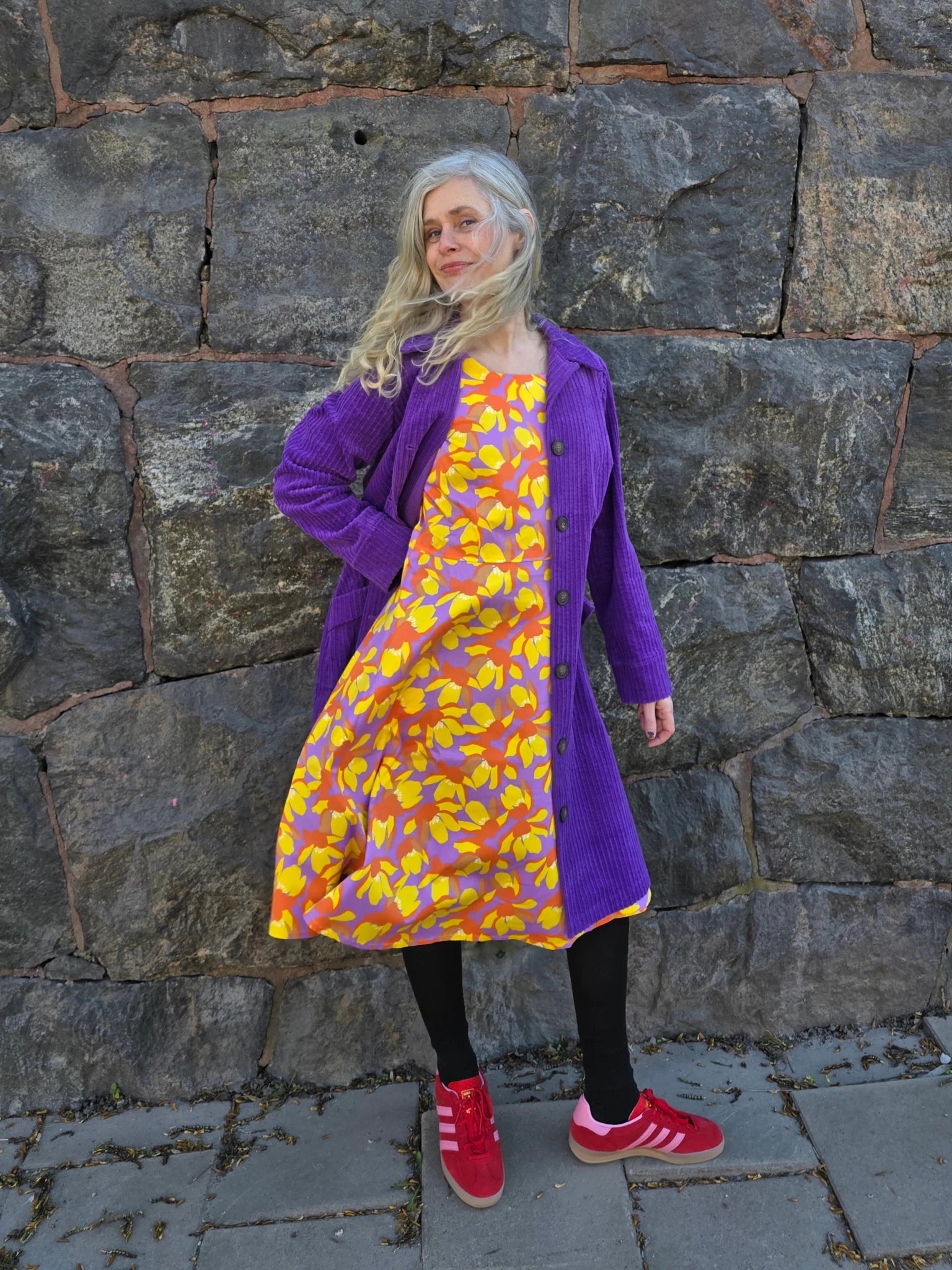 Pionklänning Blomster LilaGul | Rino Klänning i S från Rino Design Sthlm