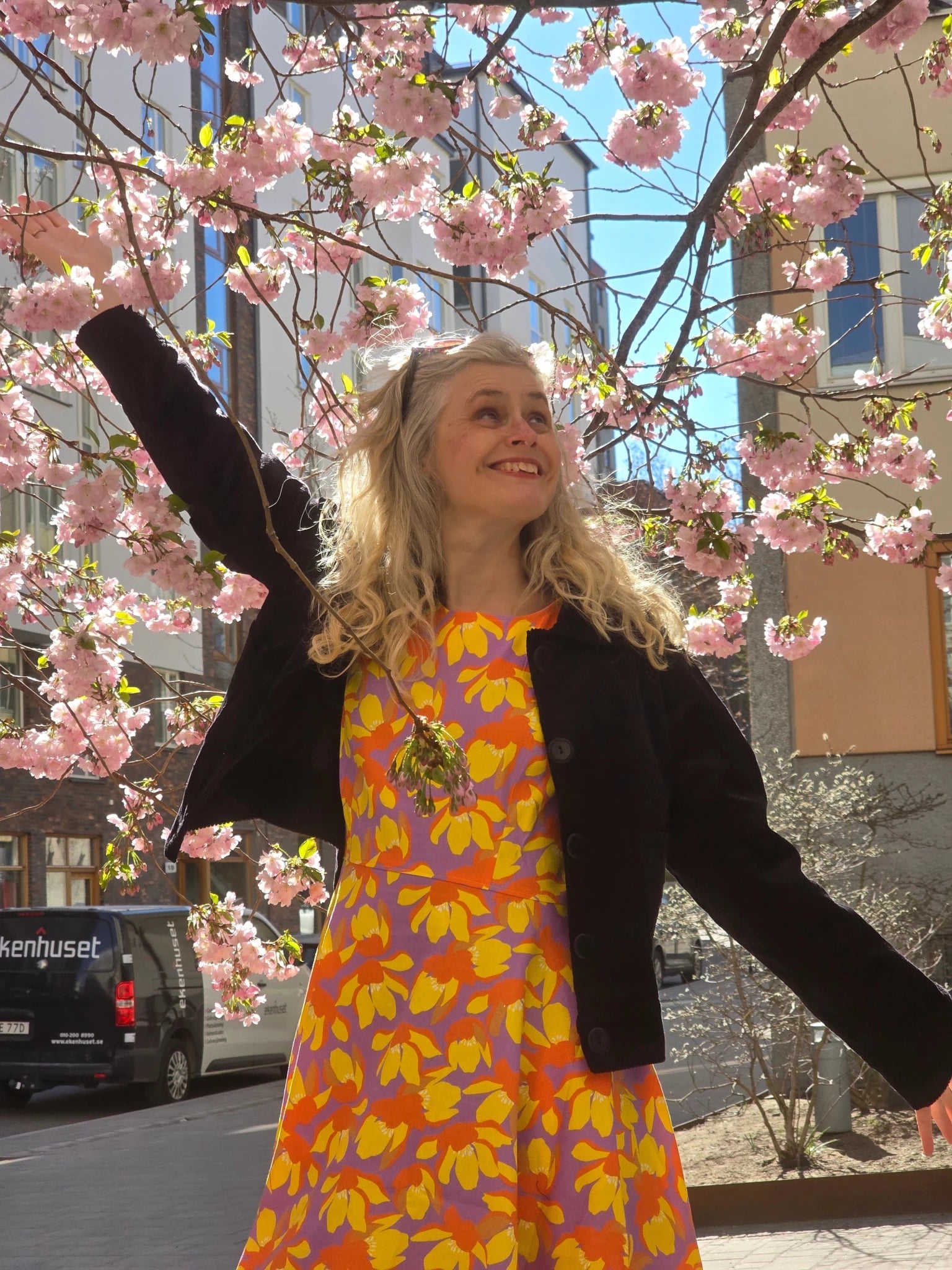 Pionklänning Blomster LilaGul | Rino Klänning i S från Rino Design Sthlm