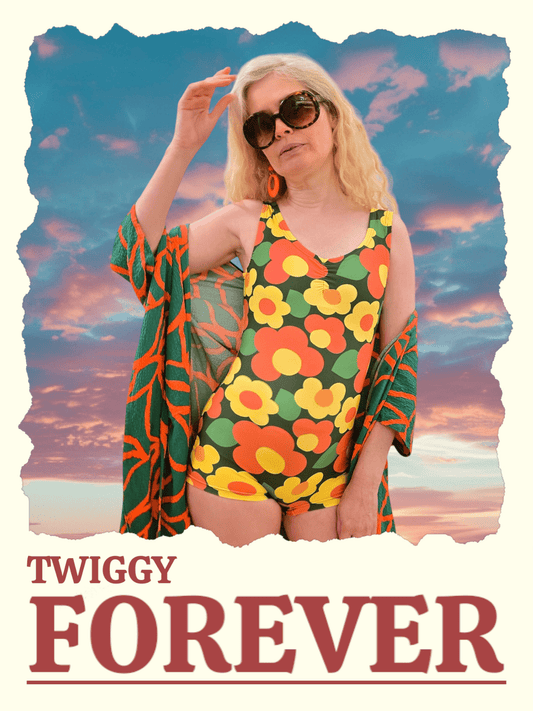 Retromönstrad Baddräkt Twiggy - Rino Design Sthlm