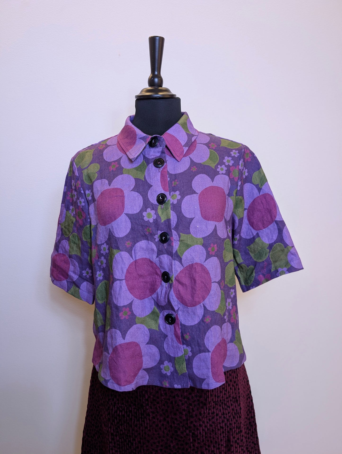 Blus Lila Solblomma