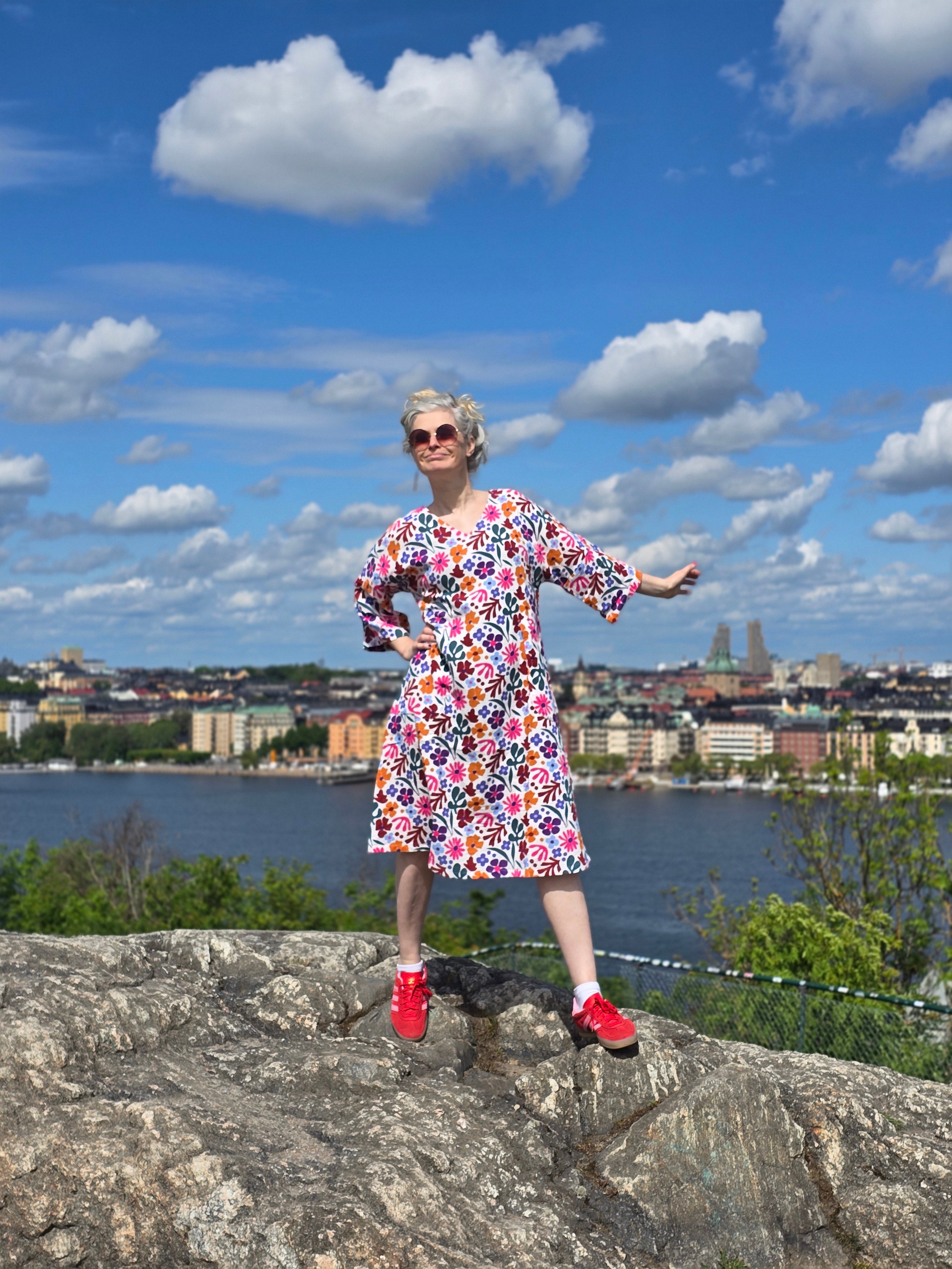 Klänning Vera Vit blomster muslin | Rino