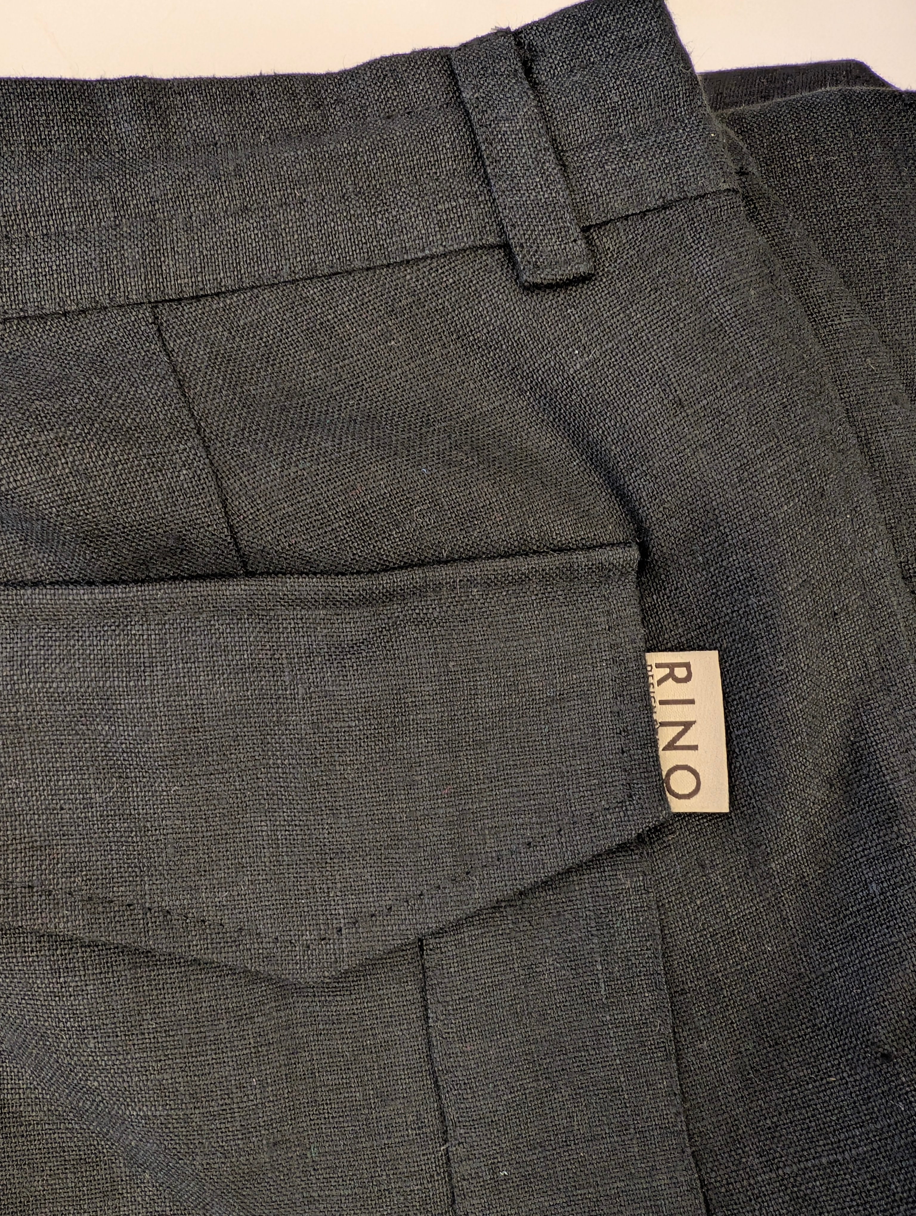 Byxor 100% Linne Svart | Rino Man
