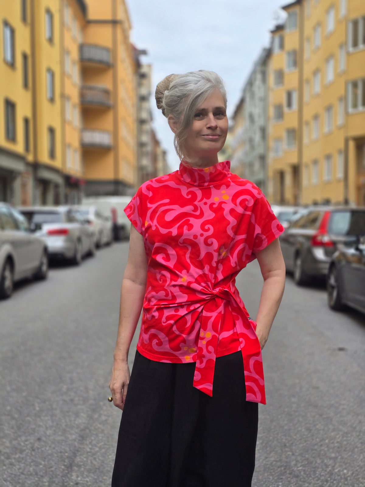 Top med knyt Virvel Rosa | Rino
