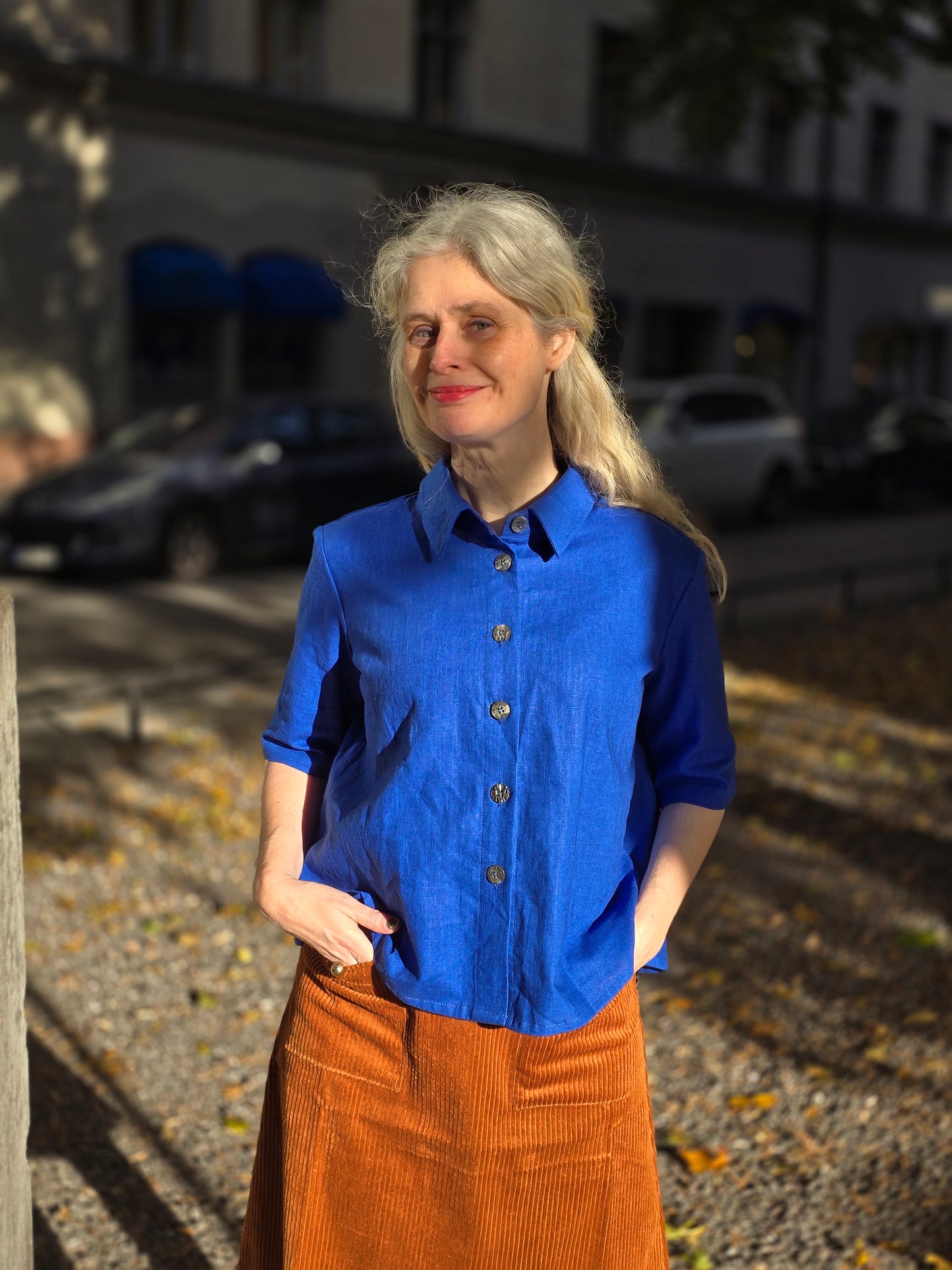 Blus Linne Klarblå