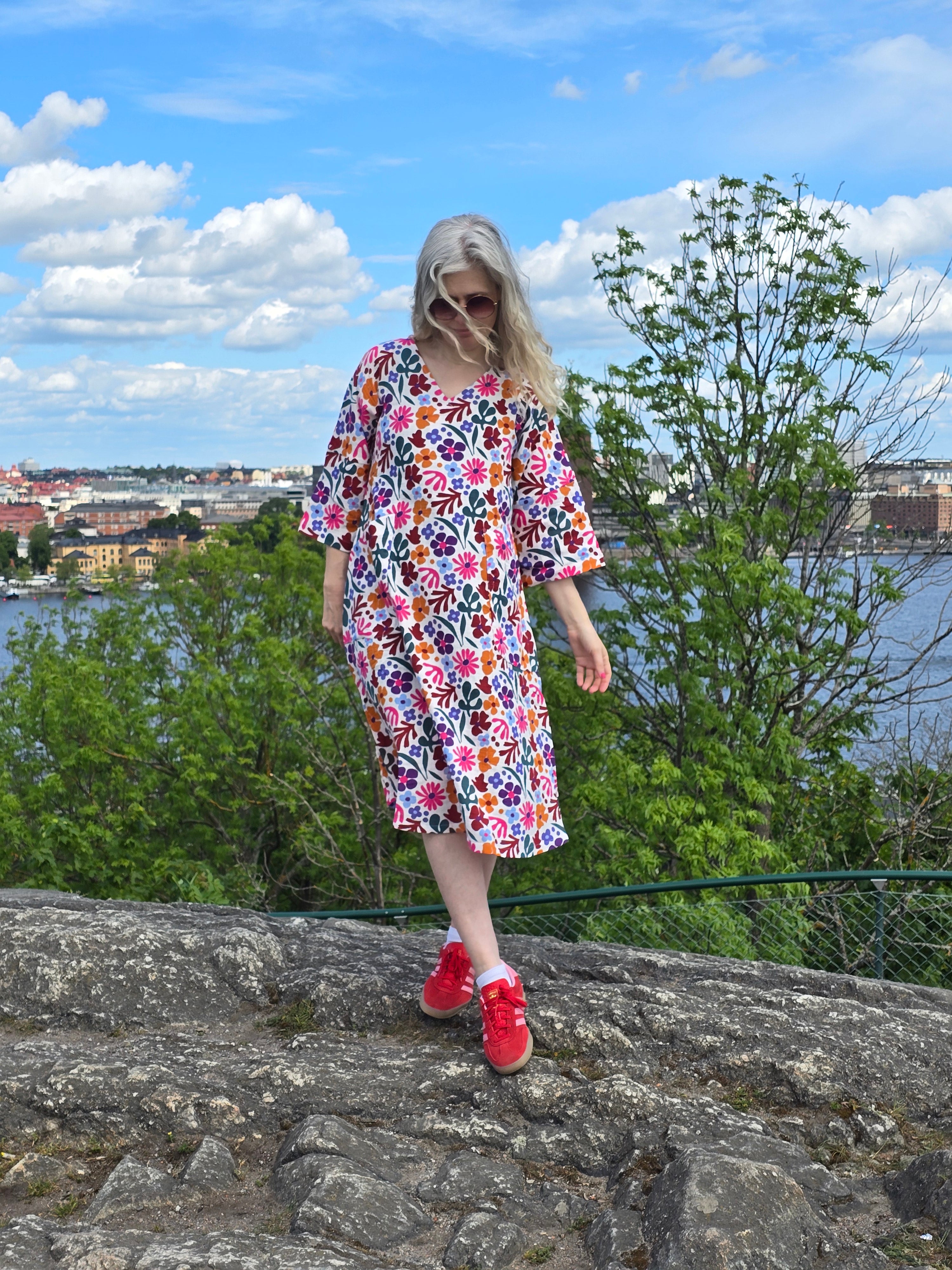 Klänning Vera Vit blomster muslin | Rino