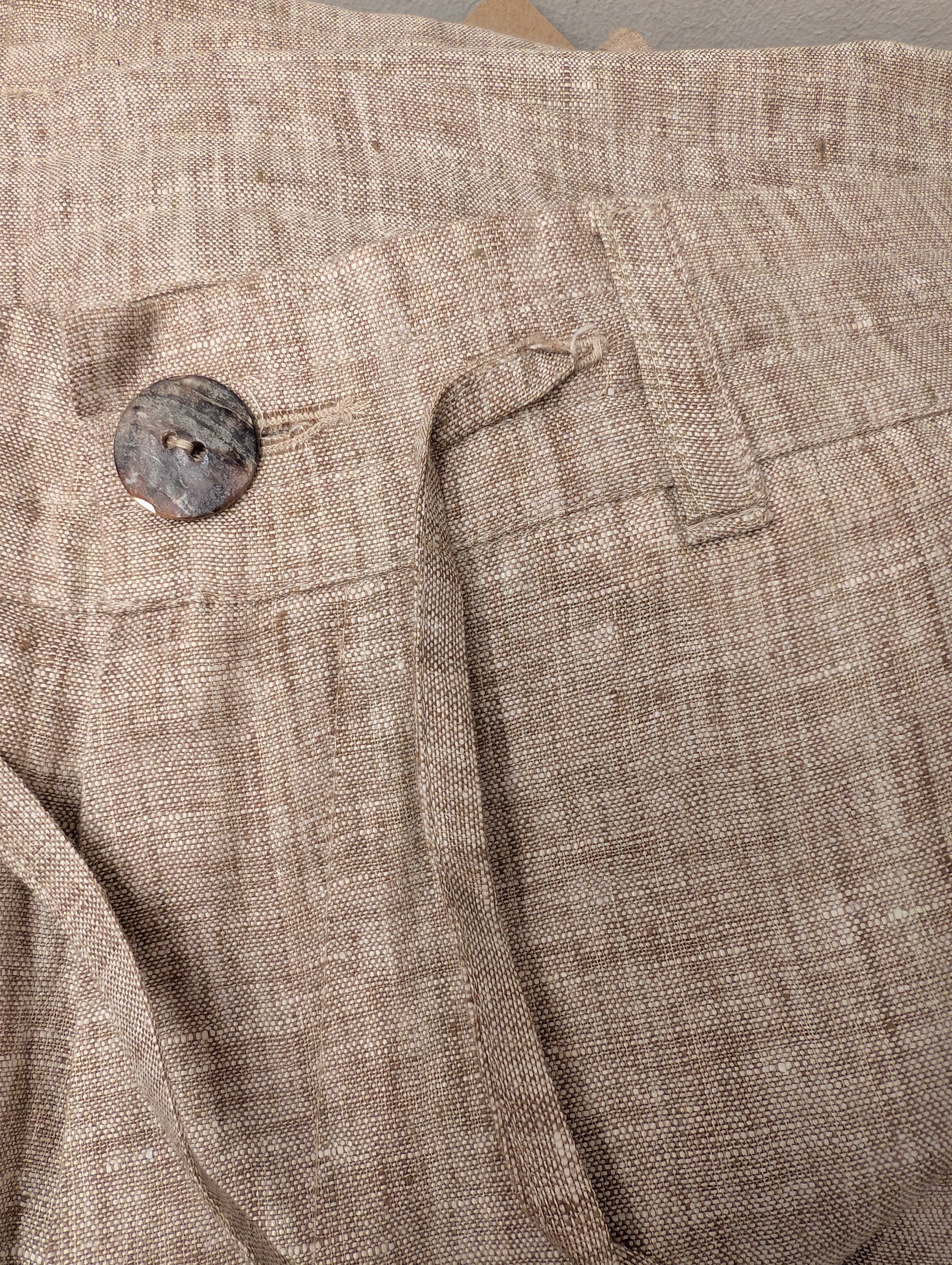 Byxor 100% Linne Beige | Rino Man